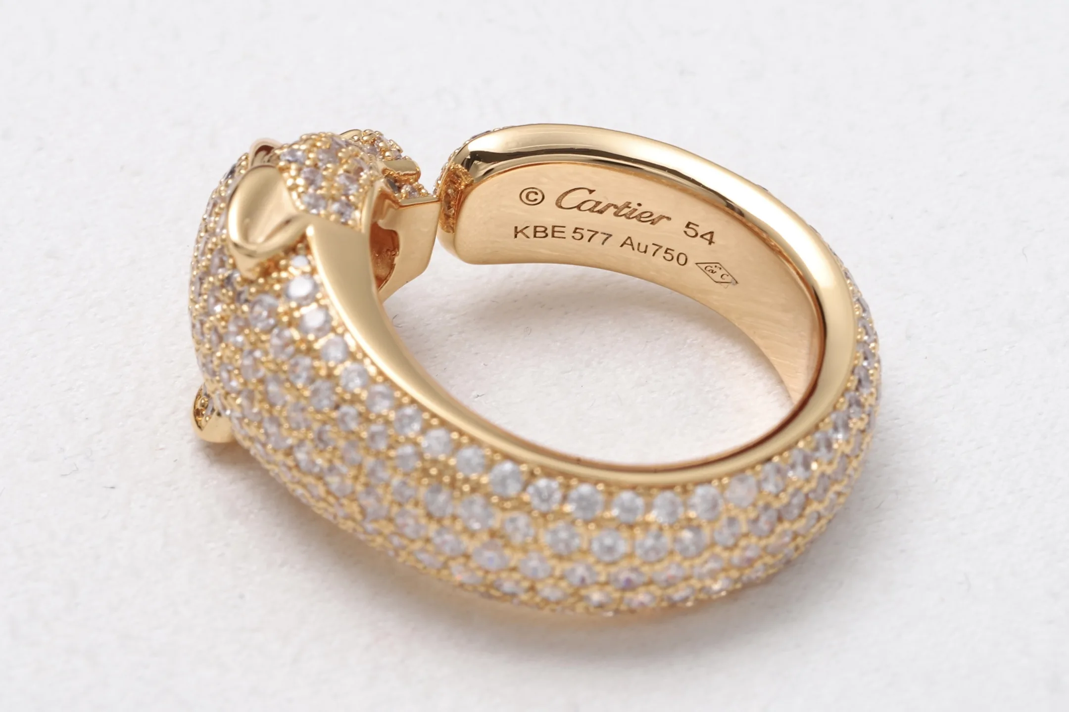 Panthère Crystal-Embellished Ring (Gold-Plated Brass) D20517082 — view 6