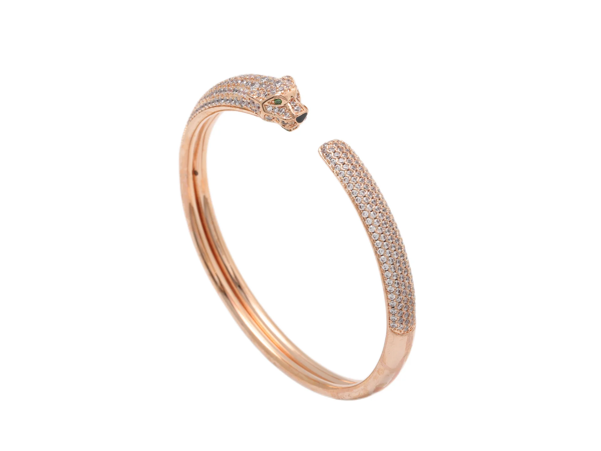 Panthère de Cartier Inspired Crystal Bangle (Gold-Plated Brass) D33017081