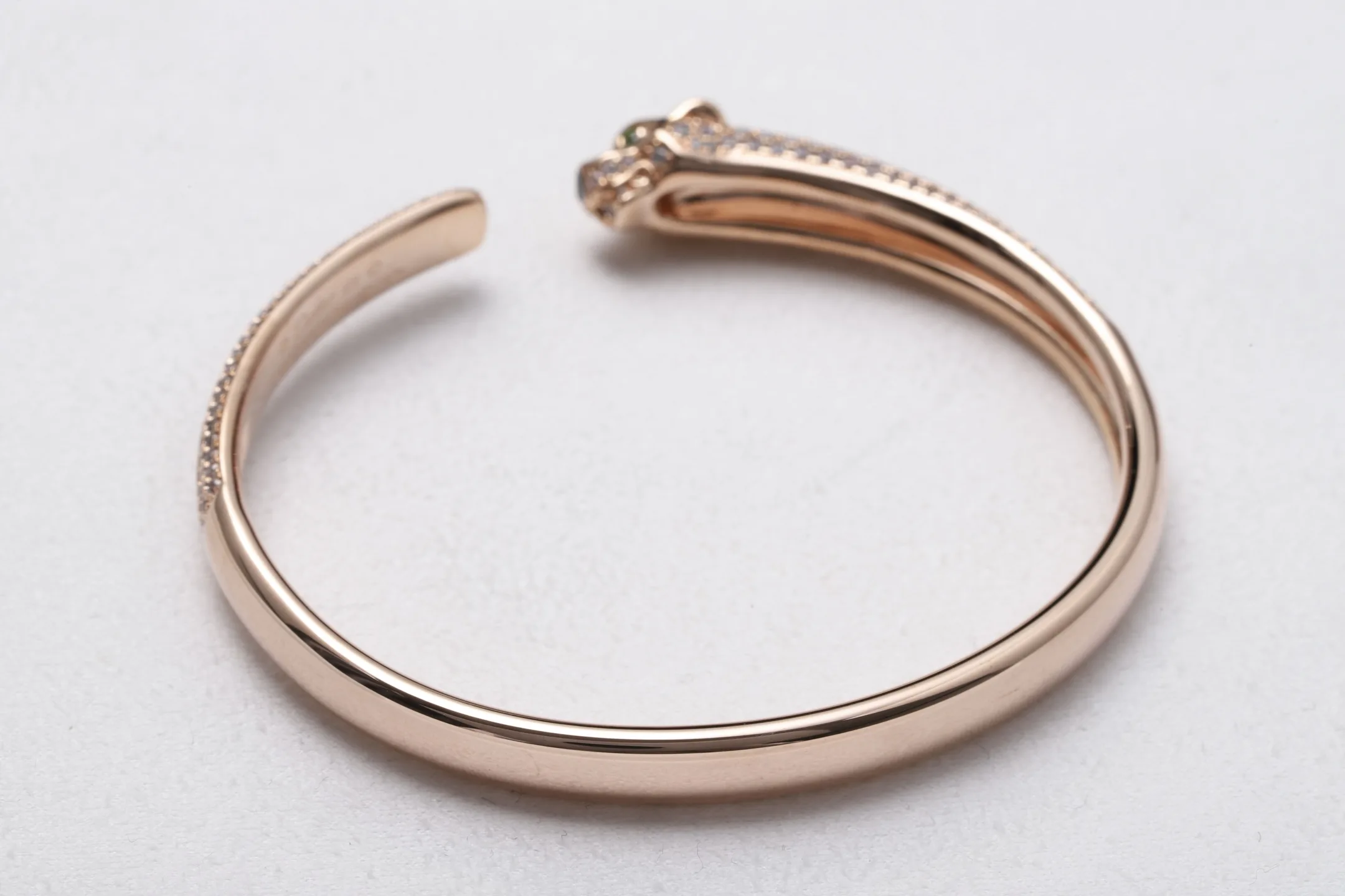 Panthère de Cartier Inspired Crystal Bangle (Gold-Plated Brass) D33017081 — view 5