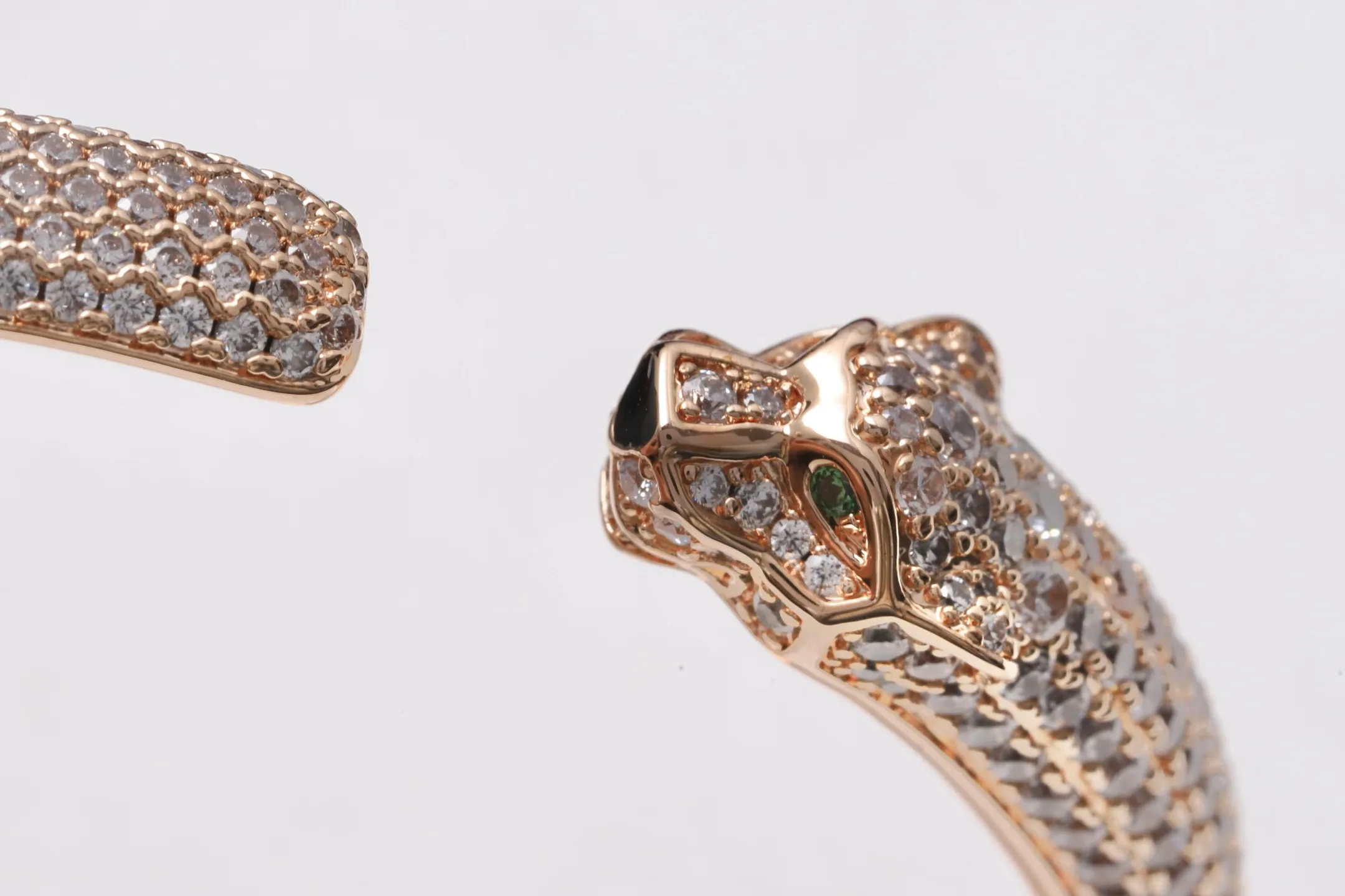 Panthère de Cartier Inspired Crystal Bangle (Gold-Plated Brass) D33017081 — view 6