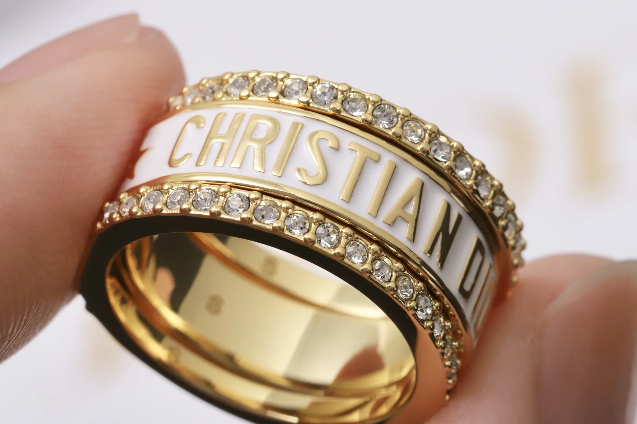 Crystal-Embellished Logo Stackable Ring Set D15017188 — view 7