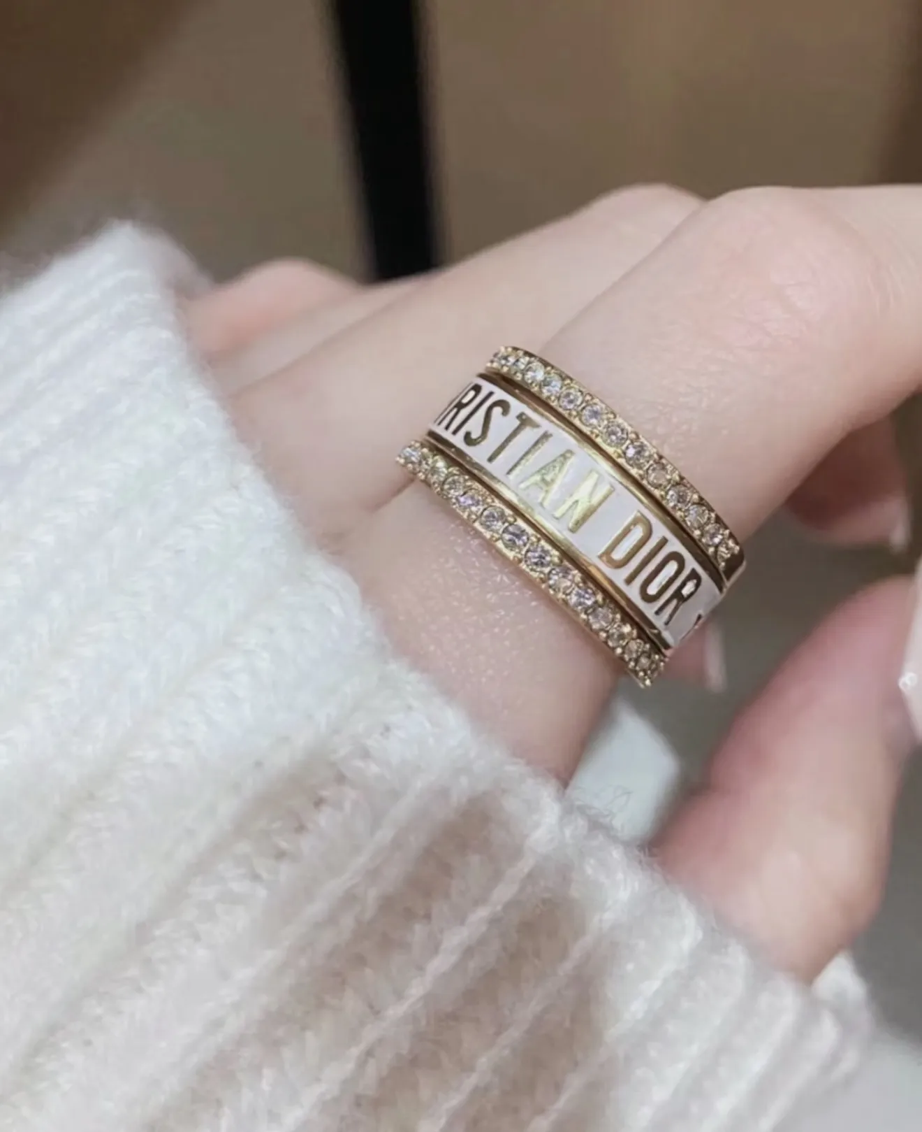 Crystal-Embellished Logo Stackable Ring Set D15017188 — view 8