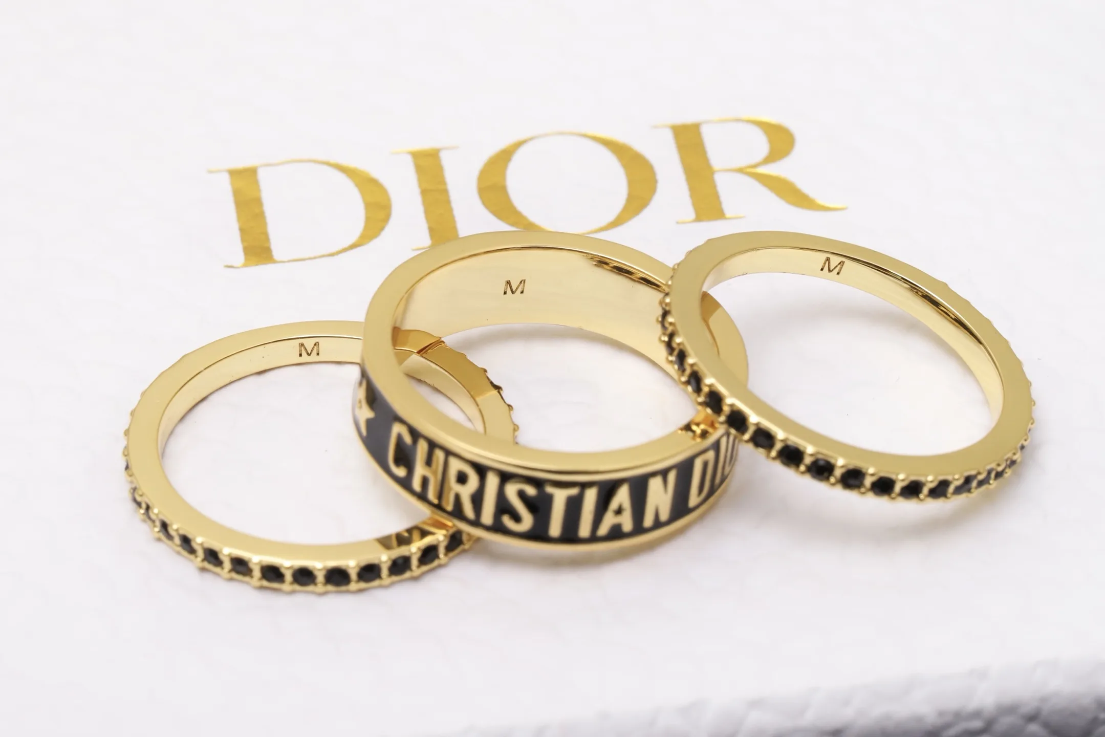 Christian Dior Crystal-Embellished Stackable Ring Set D15017187 — view 4