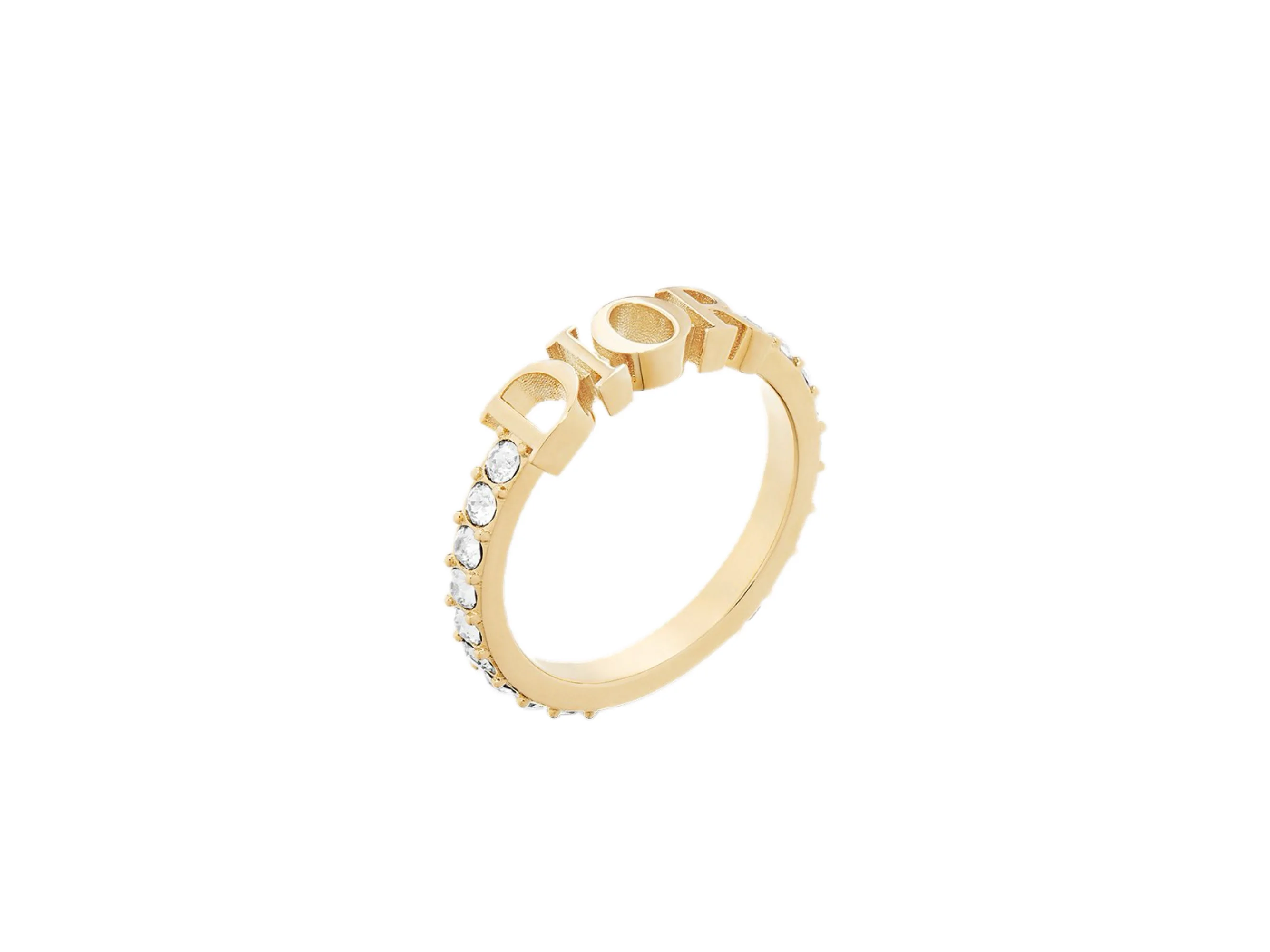 Dio(r)evolution Crystal Logo Ring (Gold-Plated Brass) D13517189