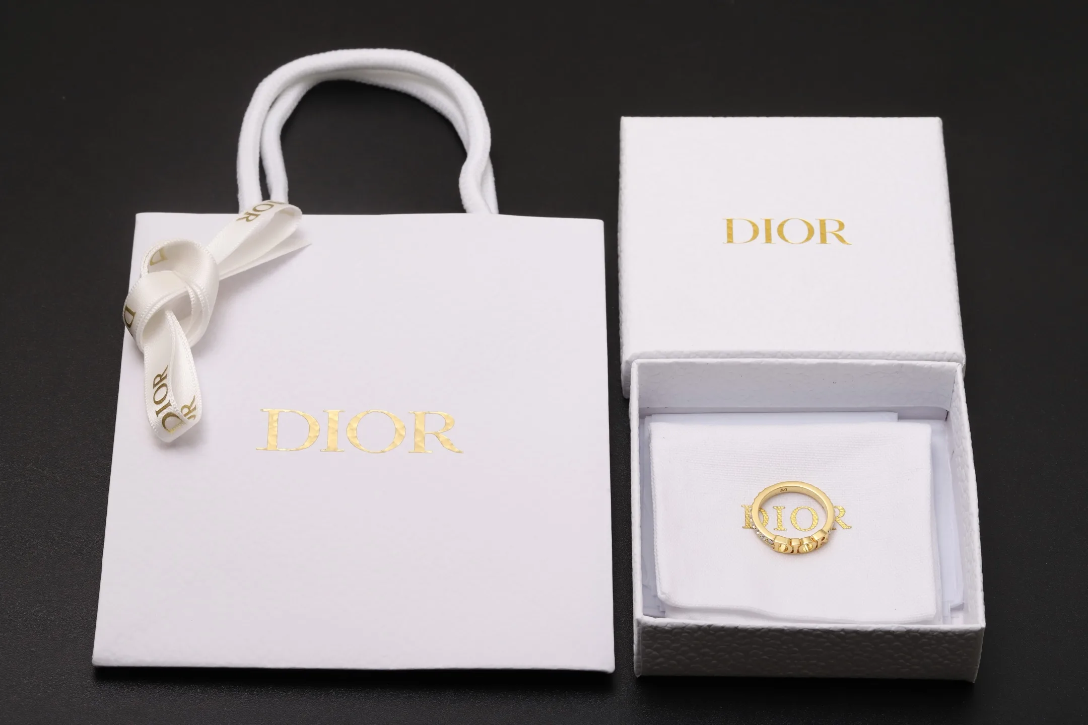 Dio(r)evolution Crystal Logo Ring (Gold-Plated Brass) D13517189 — view 2