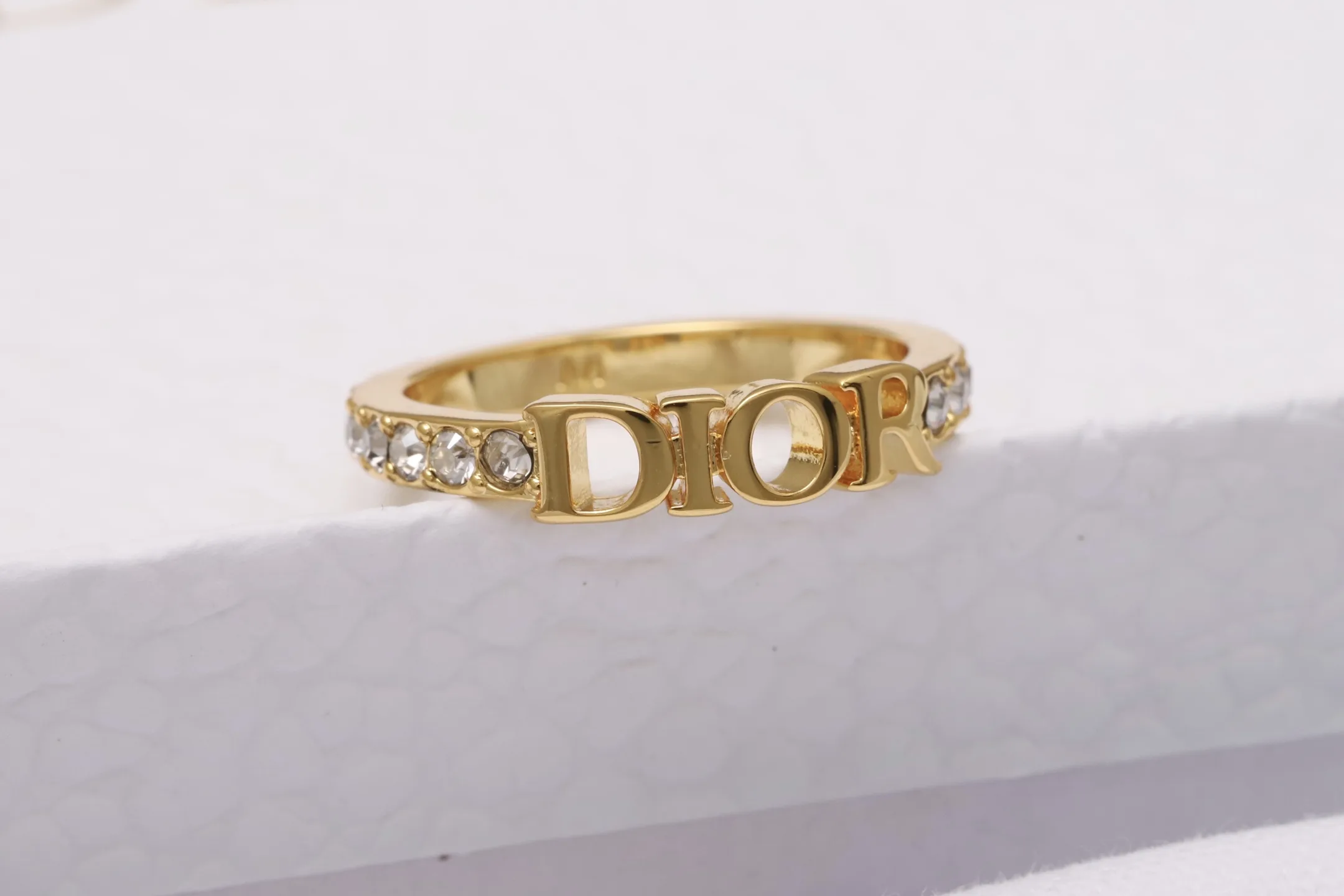 Dio(r)evolution Crystal Logo Ring (Gold-Plated Brass) D13517189 — view 3