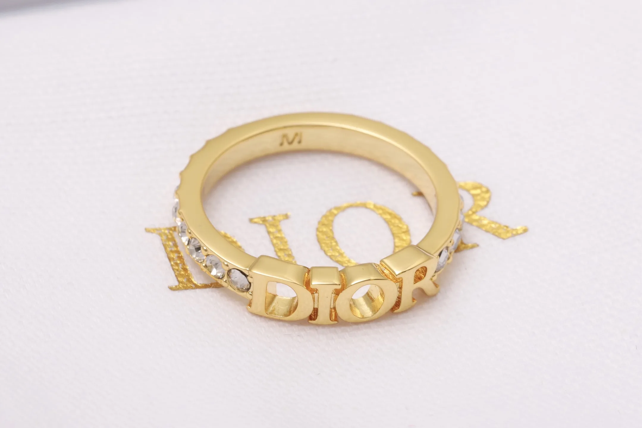 Dio(r)evolution Crystal Logo Ring (Gold-Plated Brass) D13517189 — view 4