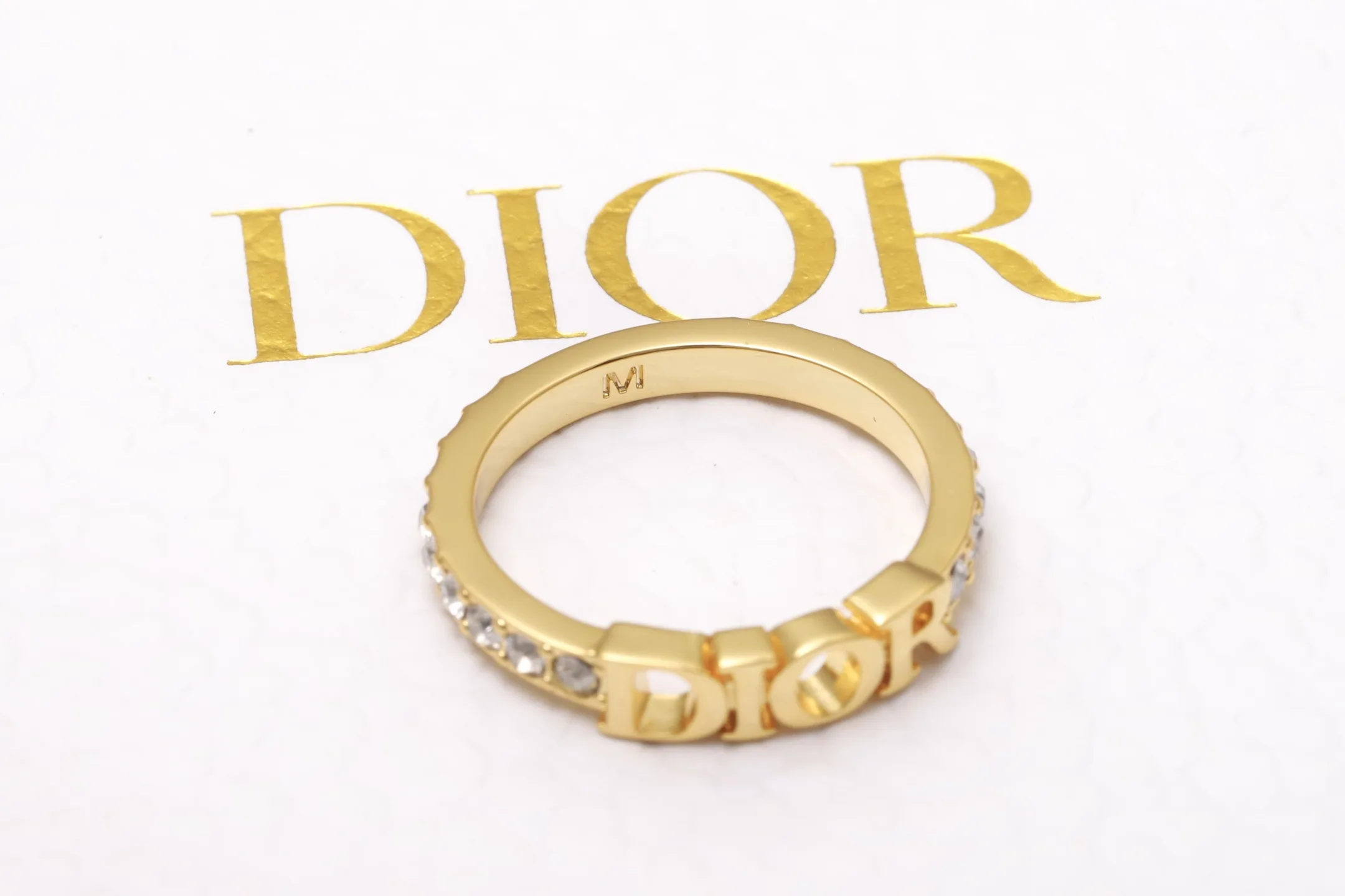 Dio(r)evolution Crystal Logo Ring (Gold-Plated Brass) D13517189 — view 5
