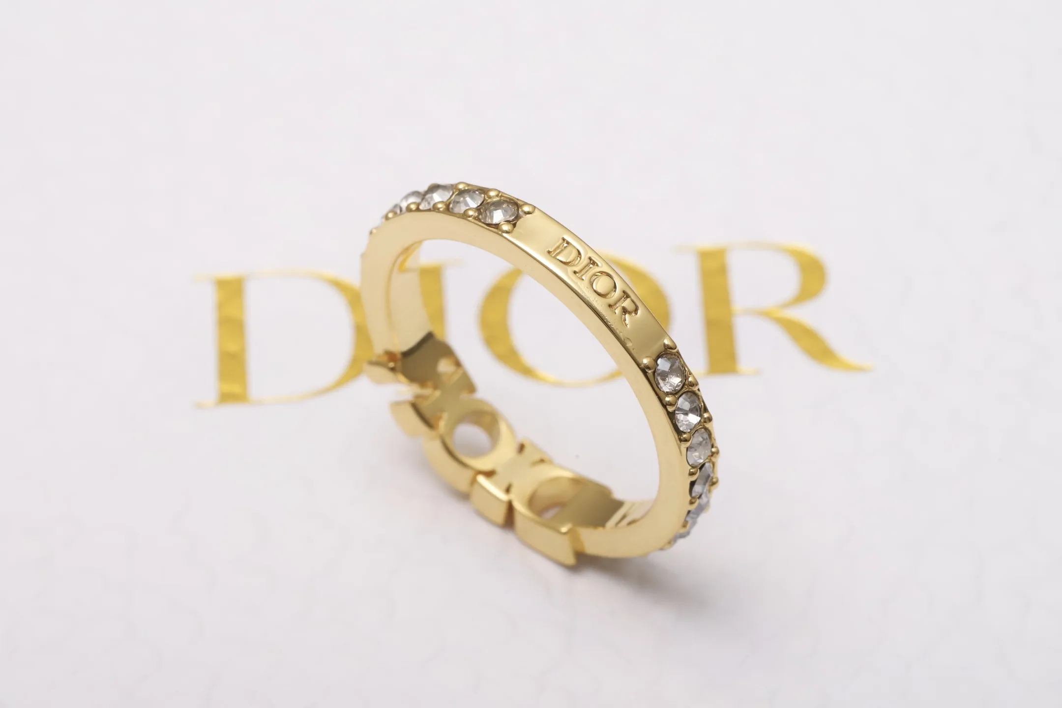 Dio(r)evolution Crystal Logo Ring (Gold-Plated Brass) D13517189 — view 6