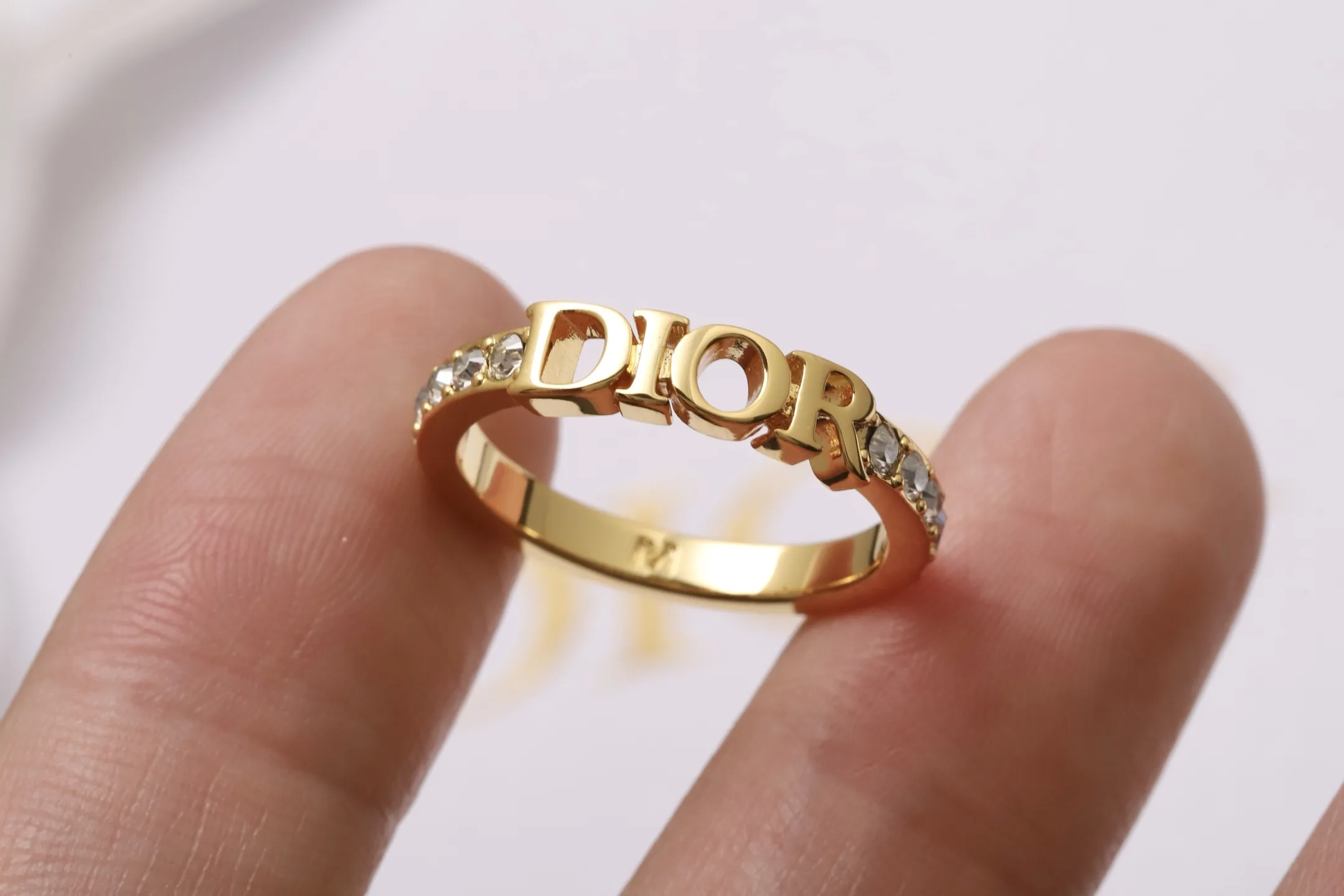 Dio(r)evolution Crystal Logo Ring (Gold-Plated Brass) D13517189 — view 7