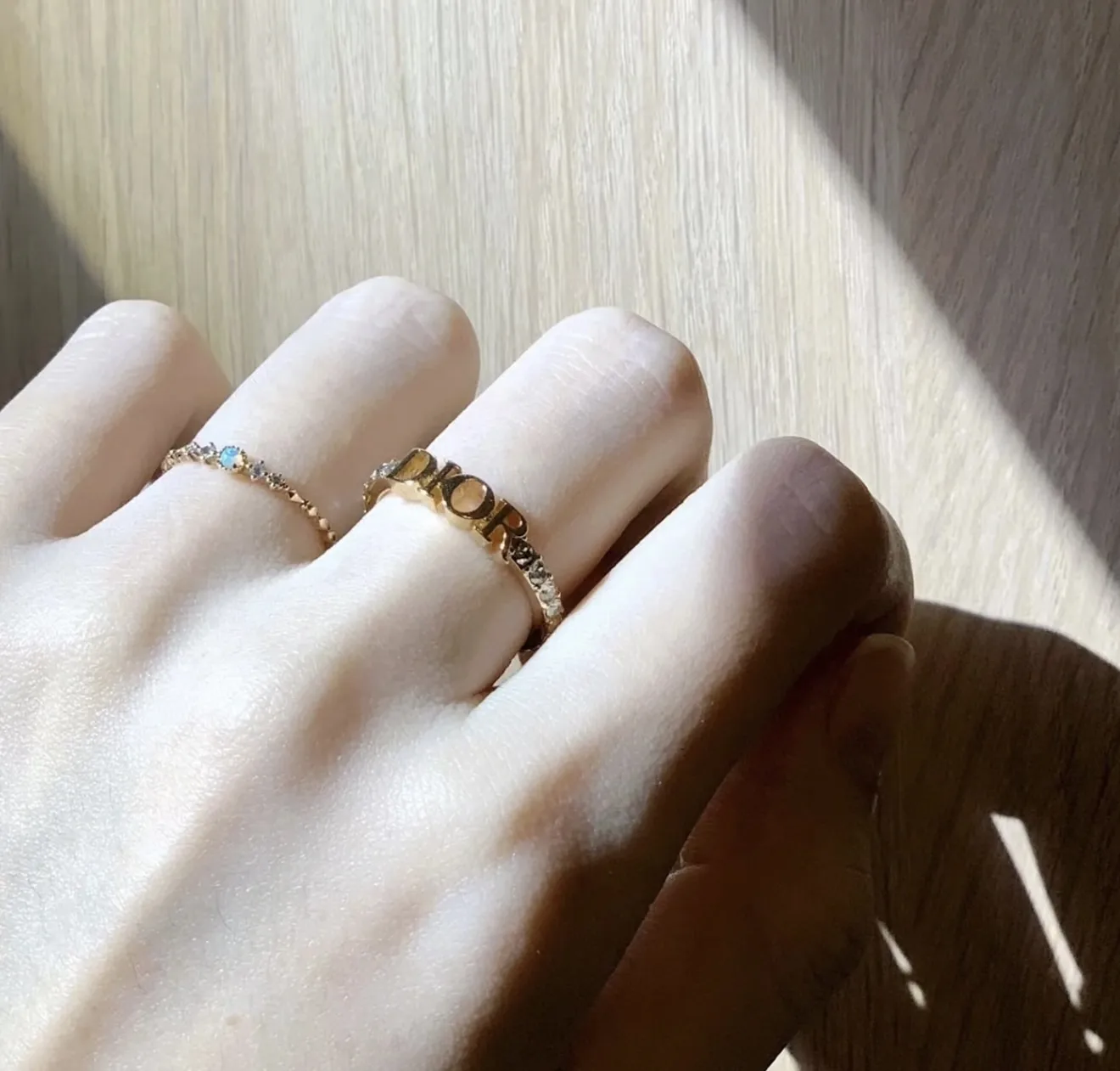 Dio(r)evolution Crystal Logo Ring (Gold-Plated Brass) D13517189 — view 8