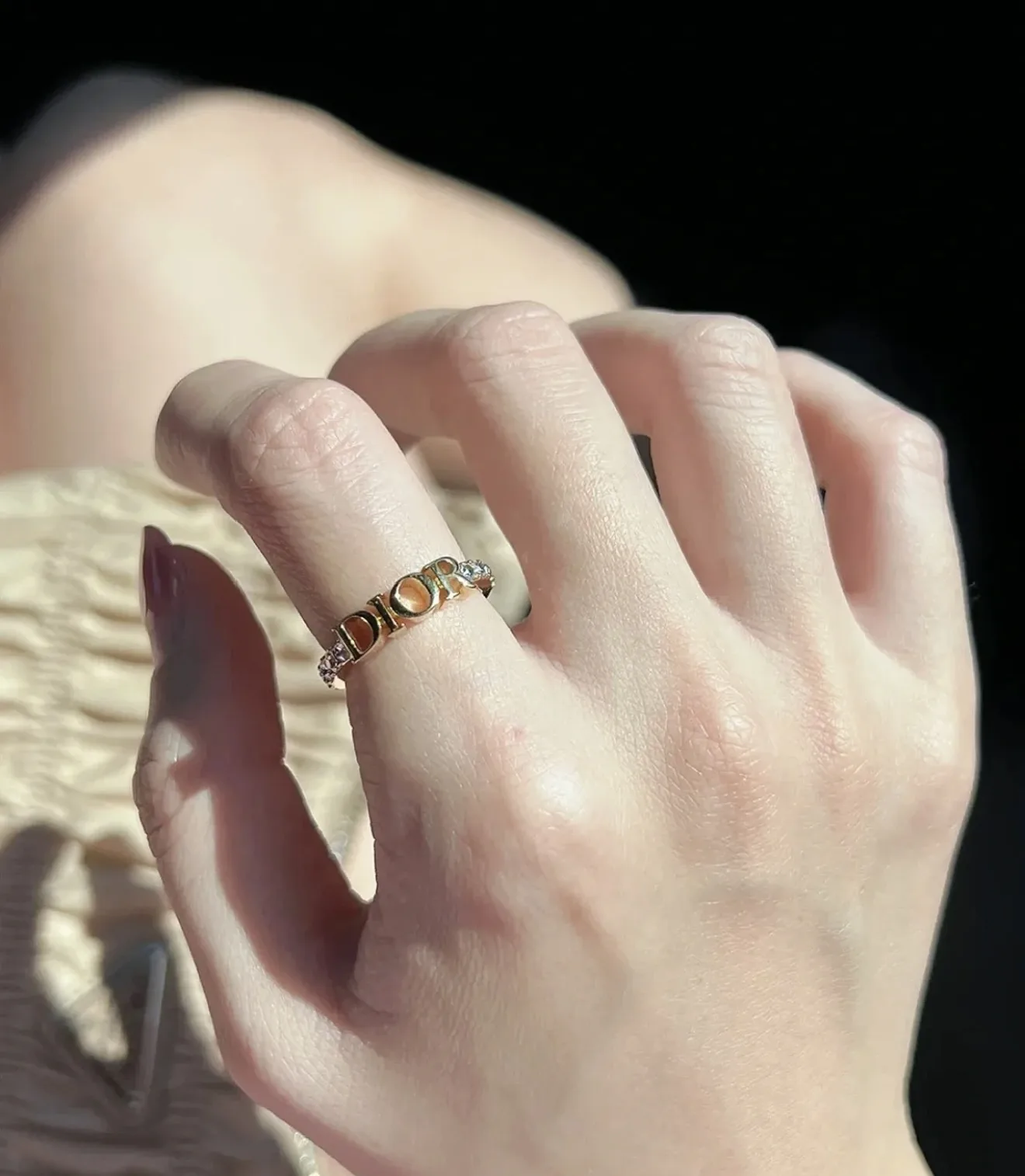 Dio(r)evolution Crystal Logo Ring (Gold-Plated Brass) D13517189 — view 9