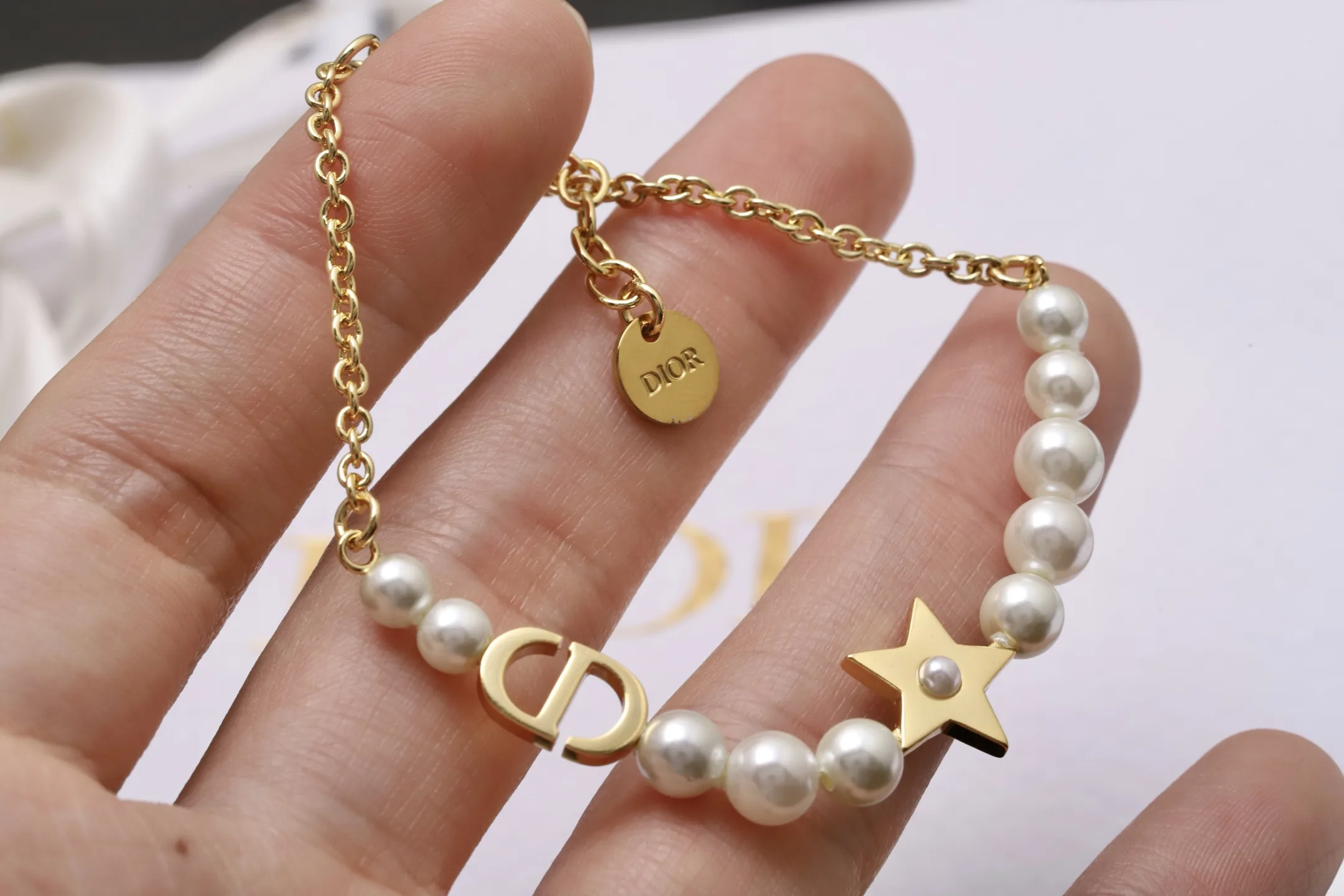 CD Star and Resin Pearl Bracelet D14017264 — view 5