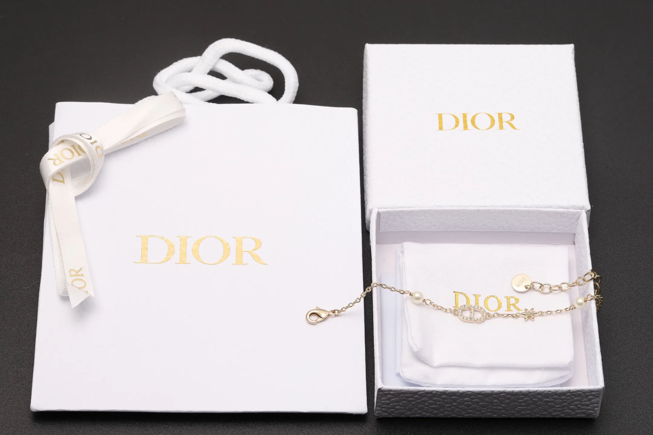 CD Floral Pearl Charm Bracelet D13517097 — view 2