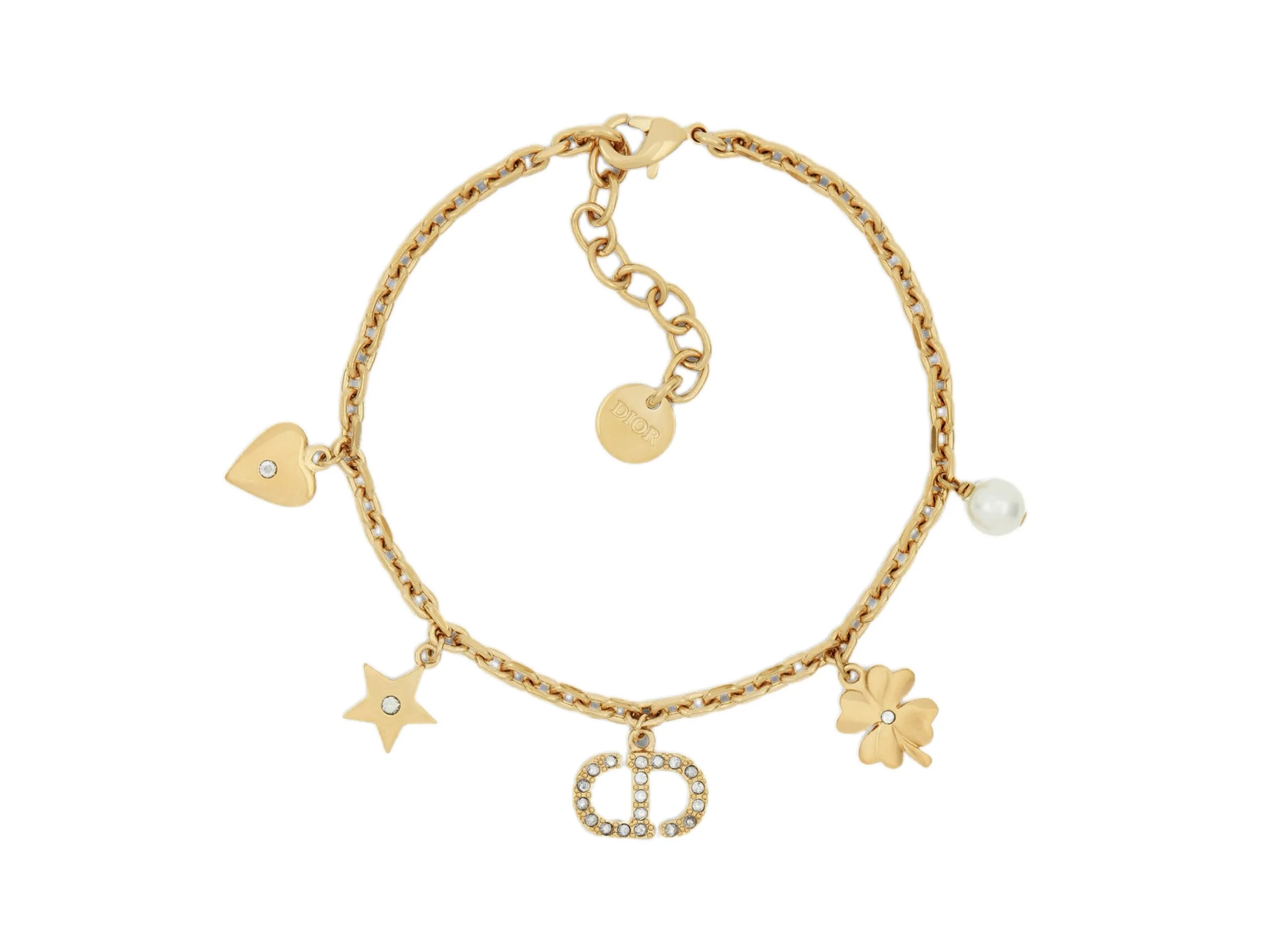 Multi-Charm Chain Bracelet with Crystals and Pearls D14517534