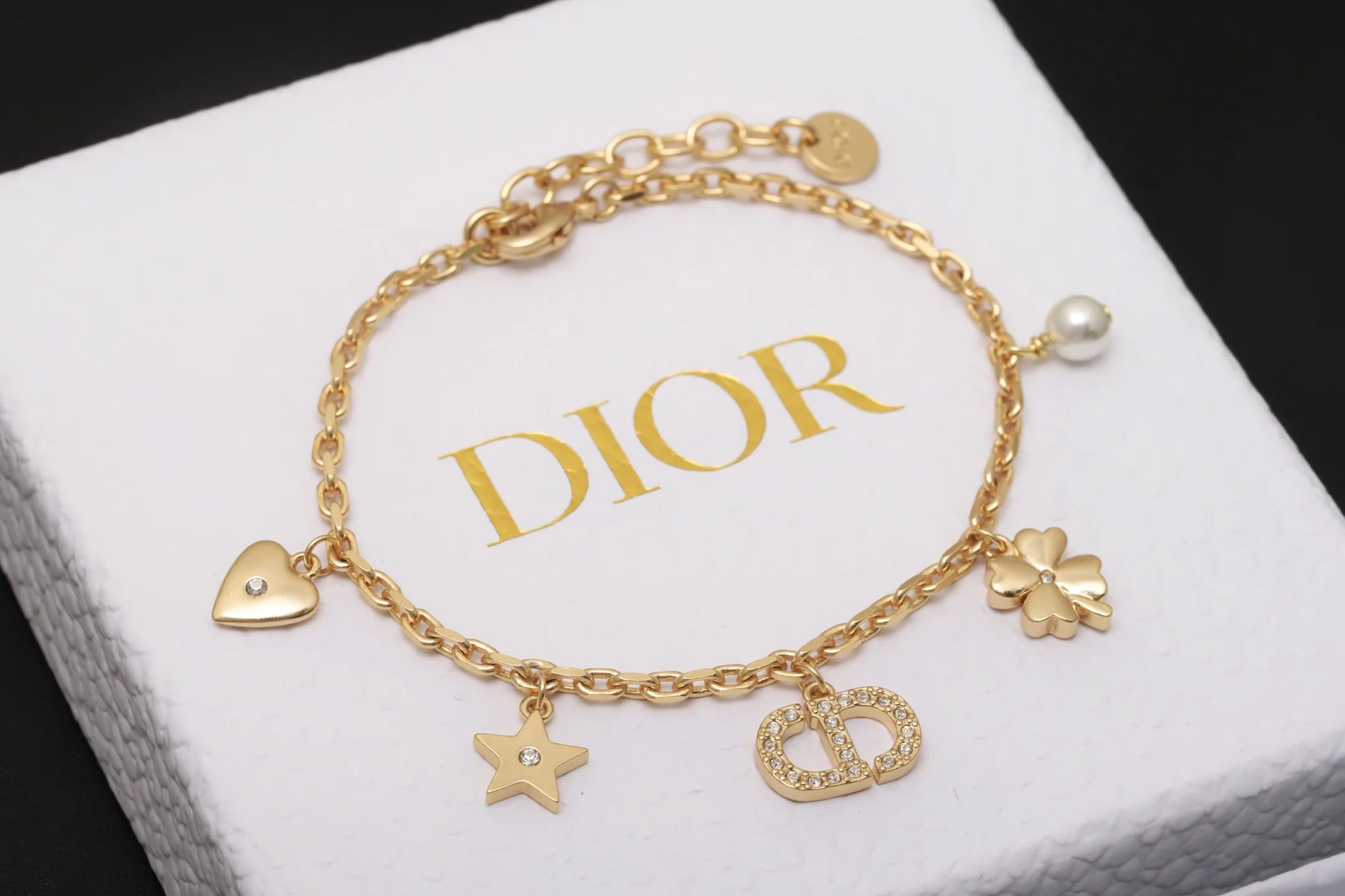 Multi-Charm Chain Bracelet with Crystals and Pearls D14517534 — view 3
