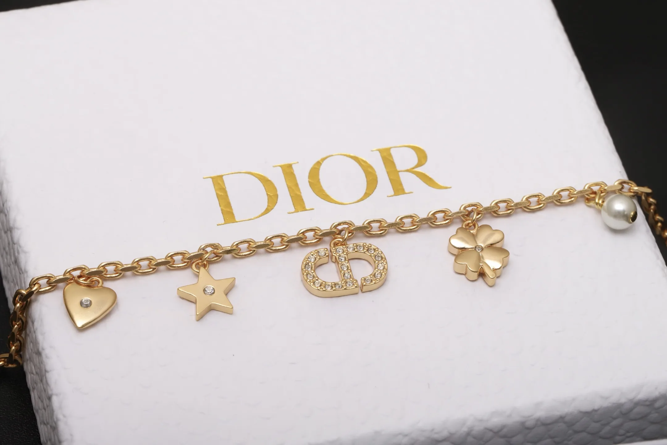 Multi-Charm Chain Bracelet with Crystals and Pearls D14517534 — view 7