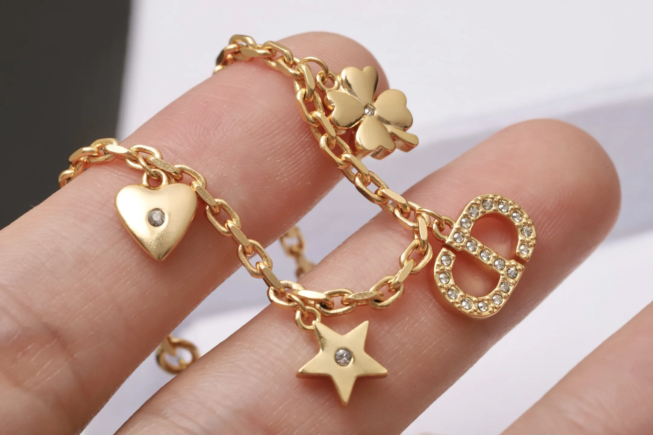 Multi-Charm Chain Bracelet with Crystals and Pearls D14517534 — view 8