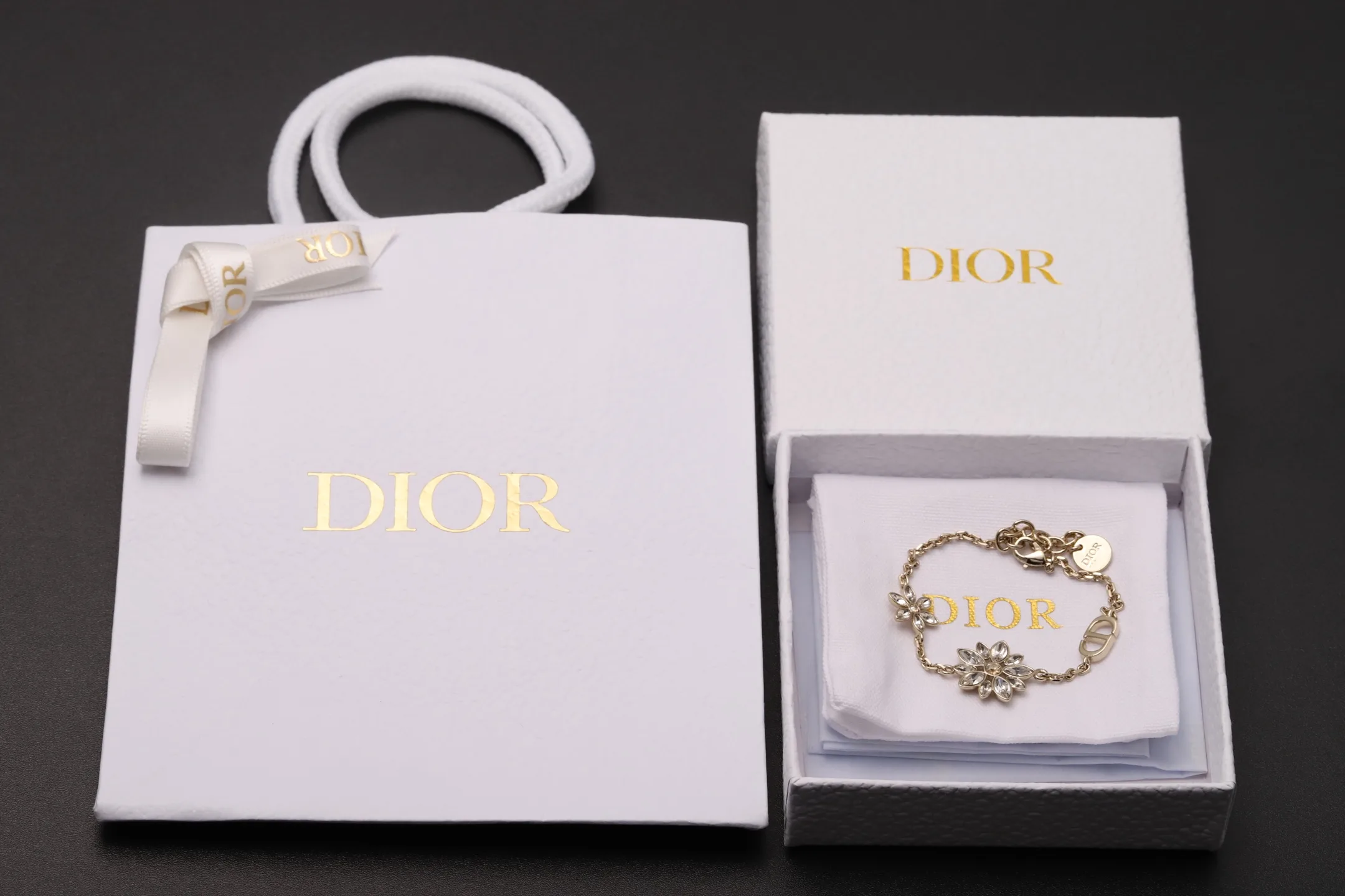 Sunflower CD Crystal Bracelet (Gold-Plated Brass) D13517182 — view 2