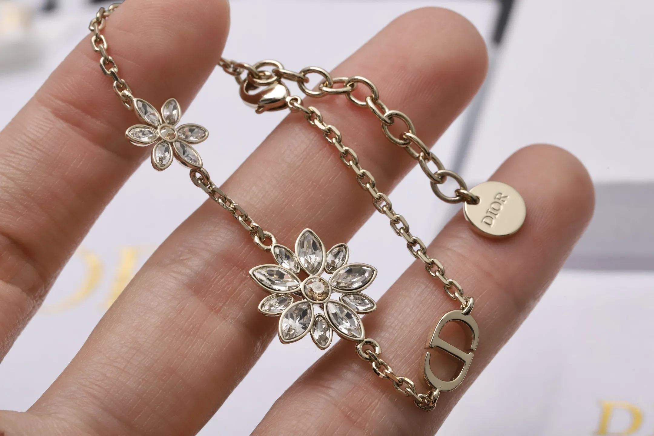 Sunflower CD Crystal Bracelet (Gold-Plated Brass) D13517182 — view 4