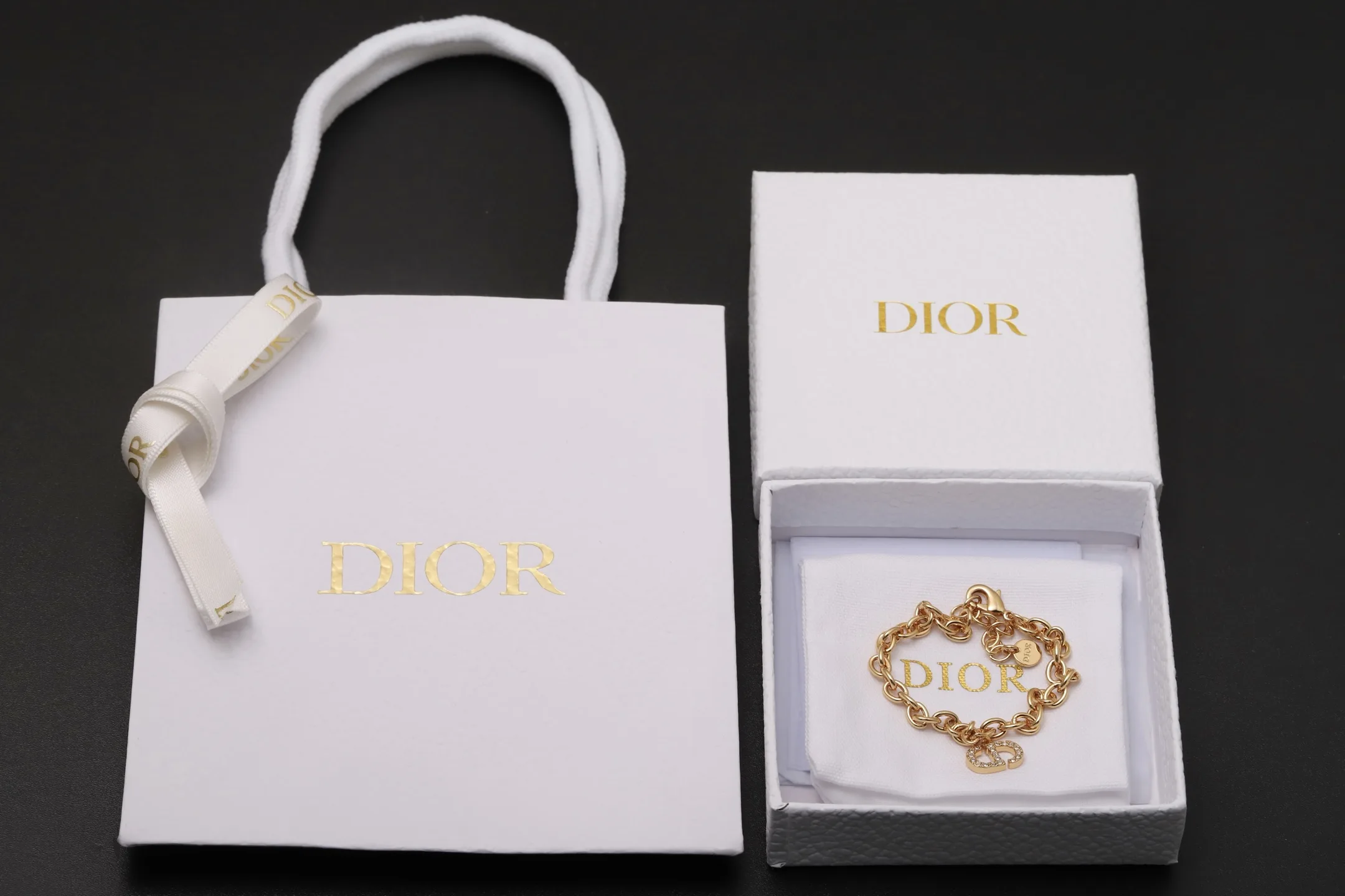 CD Icon Crystal-Embellished Chain Bracelet D10517262 — view 2