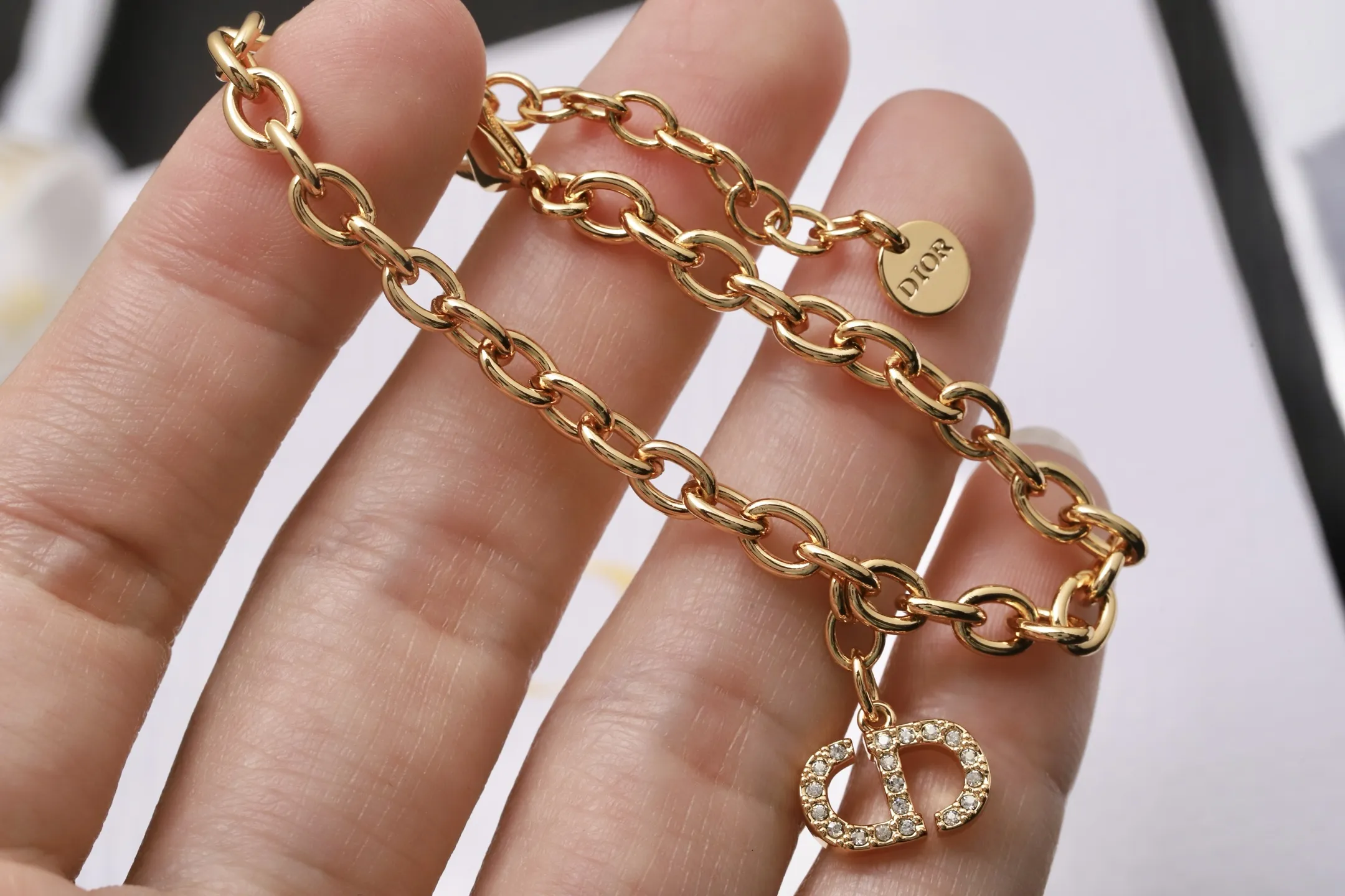 CD Icon Crystal-Embellished Chain Bracelet D10517262 — view 4
