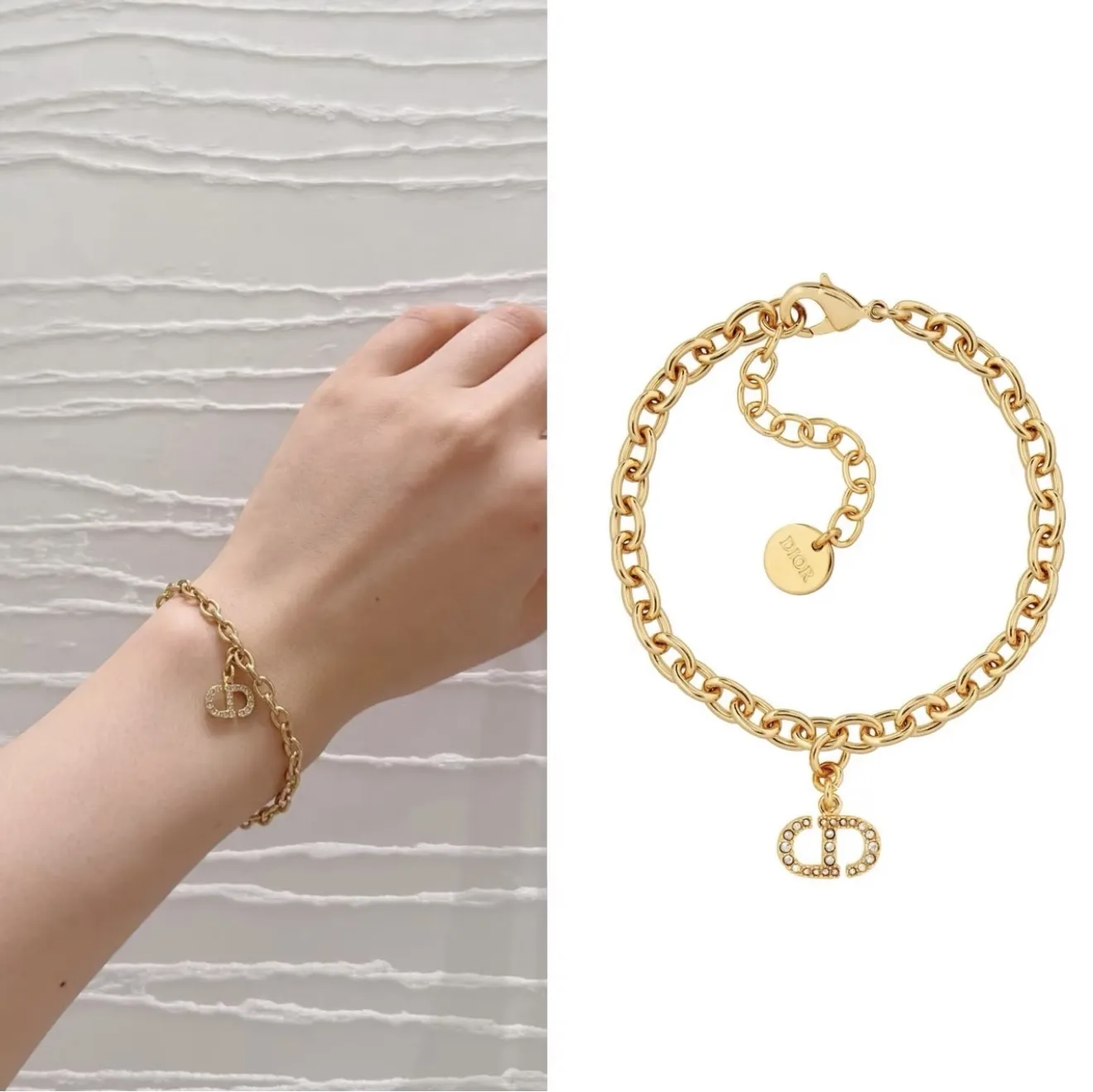 CD Icon Crystal-Embellished Chain Bracelet D10517262 — view 8