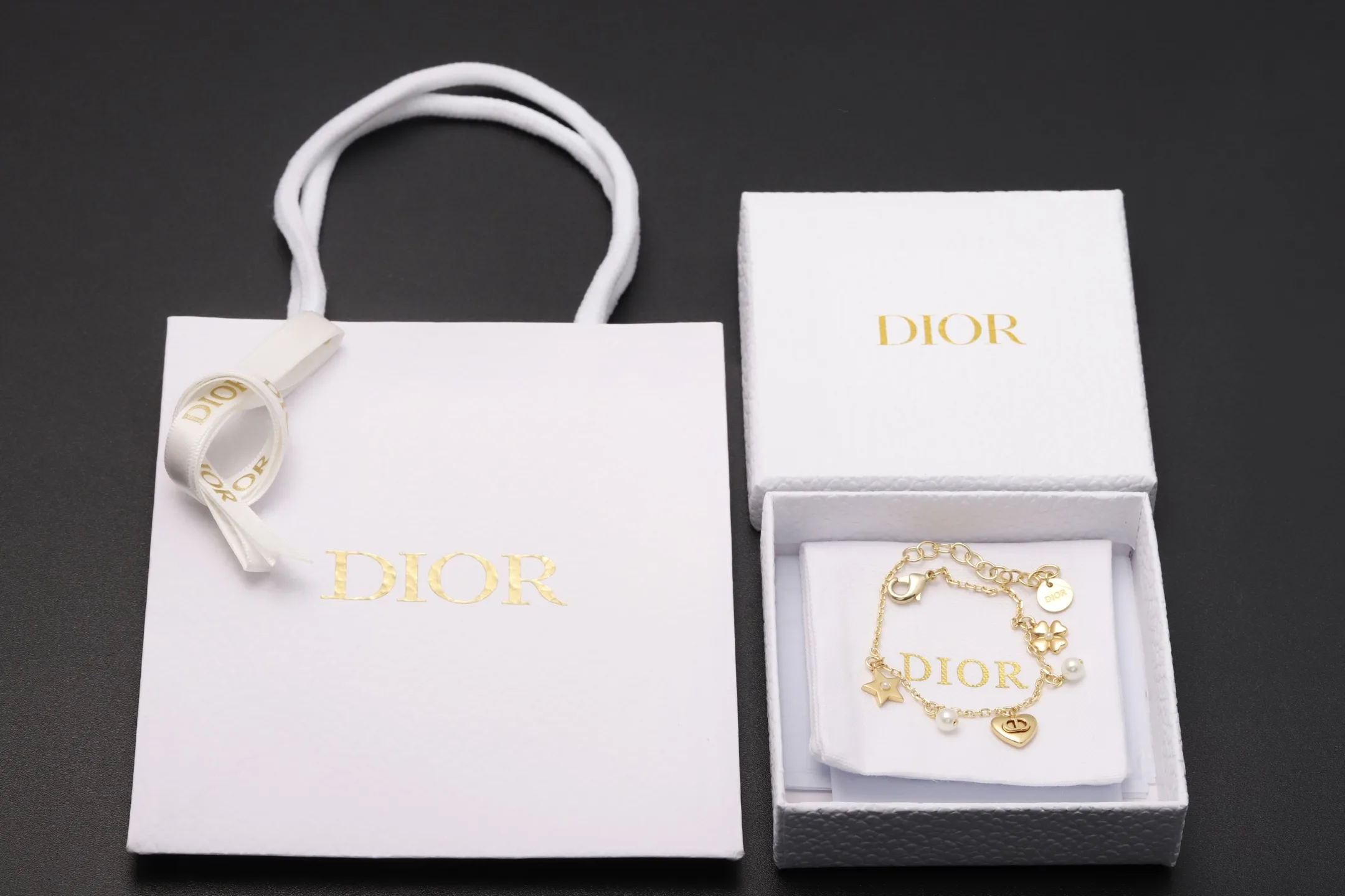 Dior Charm Bracelet with Resin Pearls D14017268 — view 2