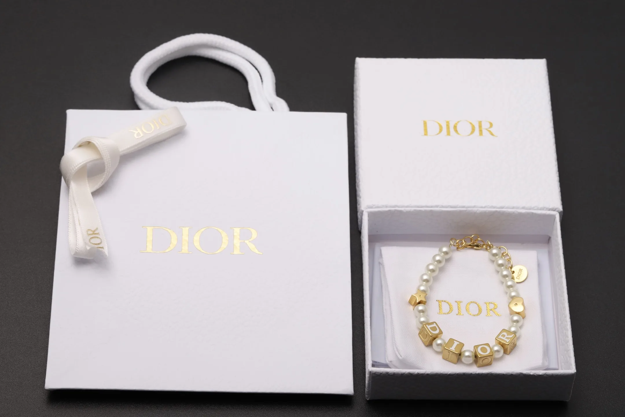 Dior Cube Logo and Faux Pearl Bracelet D15517247 — view 2