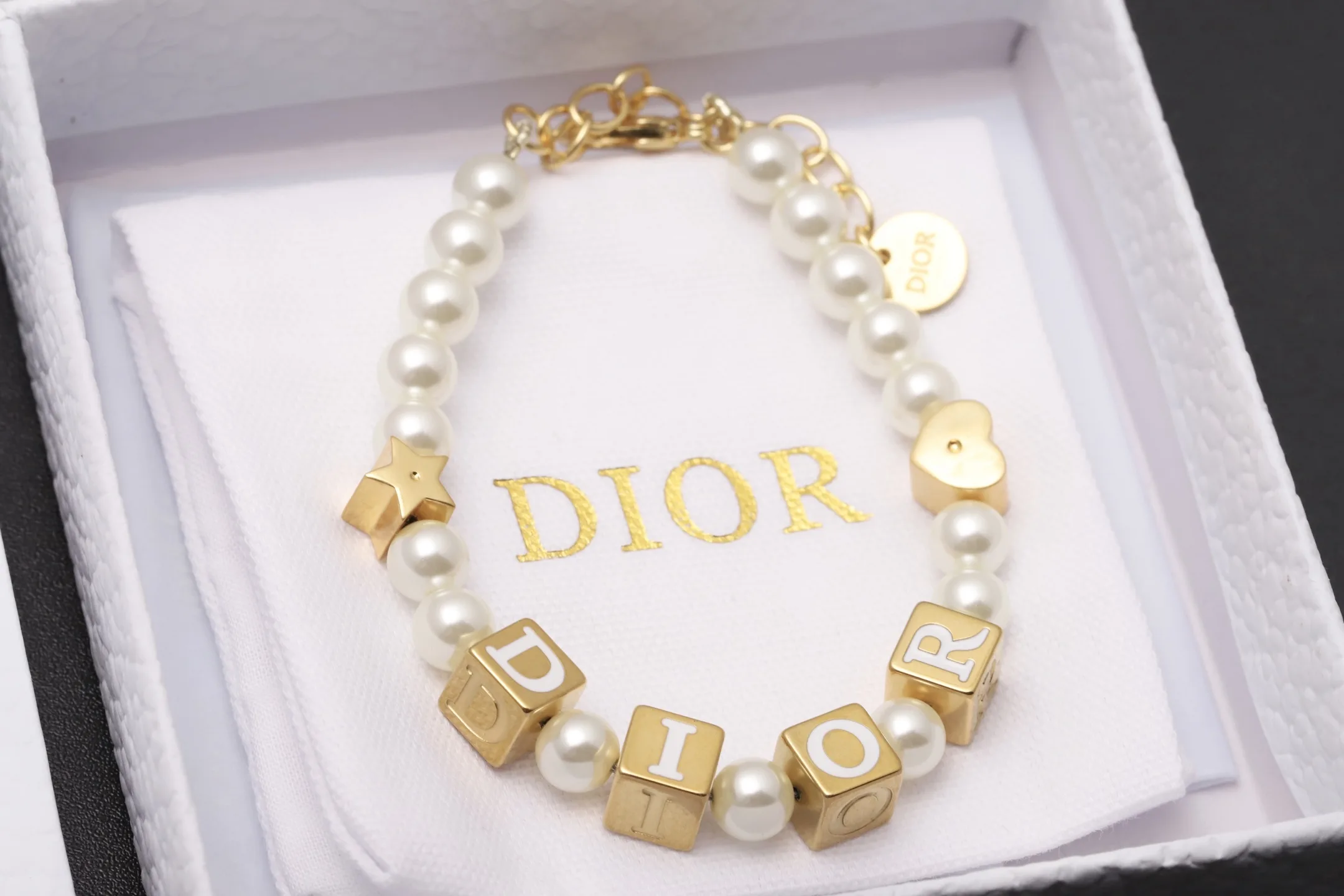 Dior Cube Logo and Faux Pearl Bracelet D15517247 — view 3