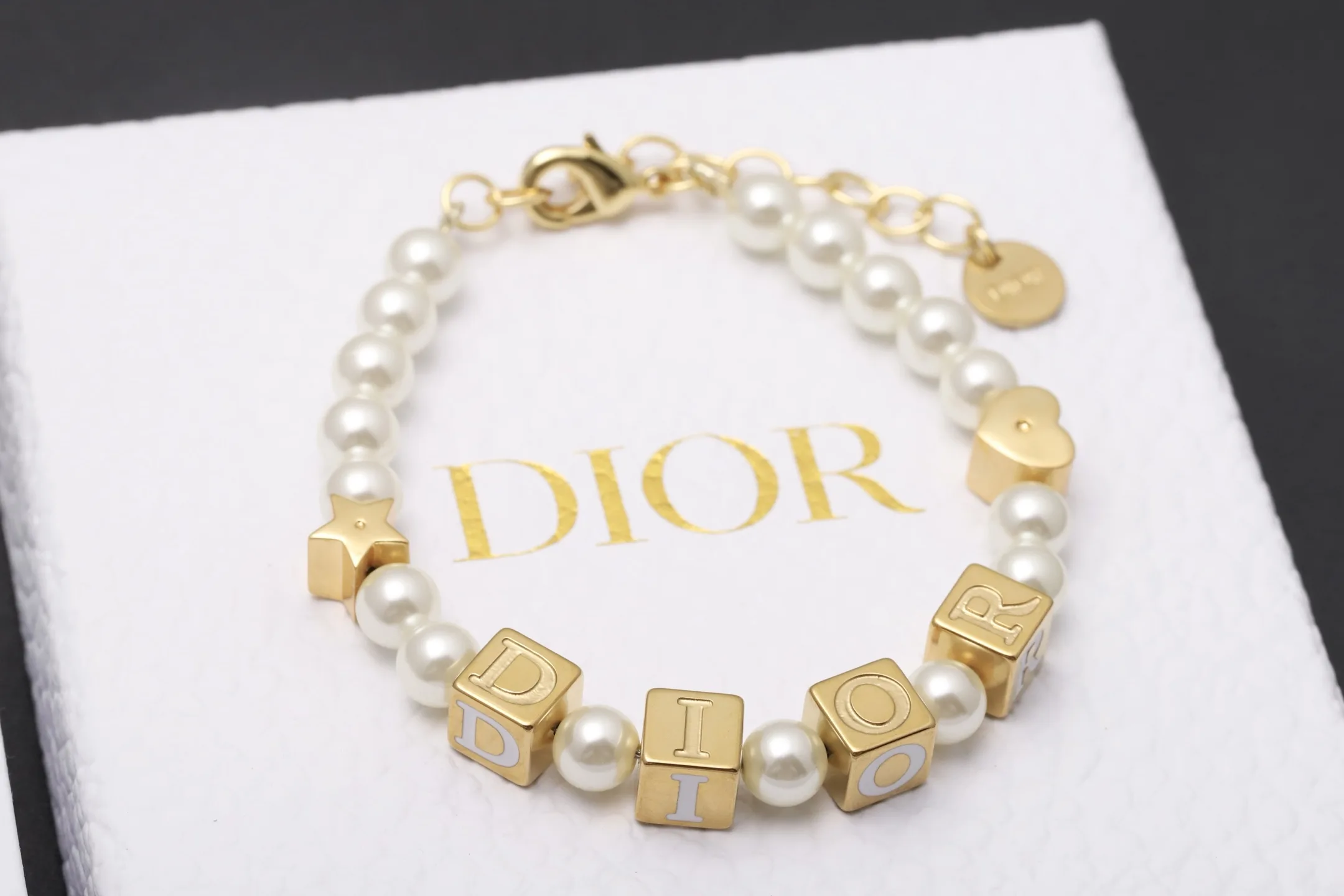 Dior Cube Logo and Faux Pearl Bracelet D15517247 — view 4