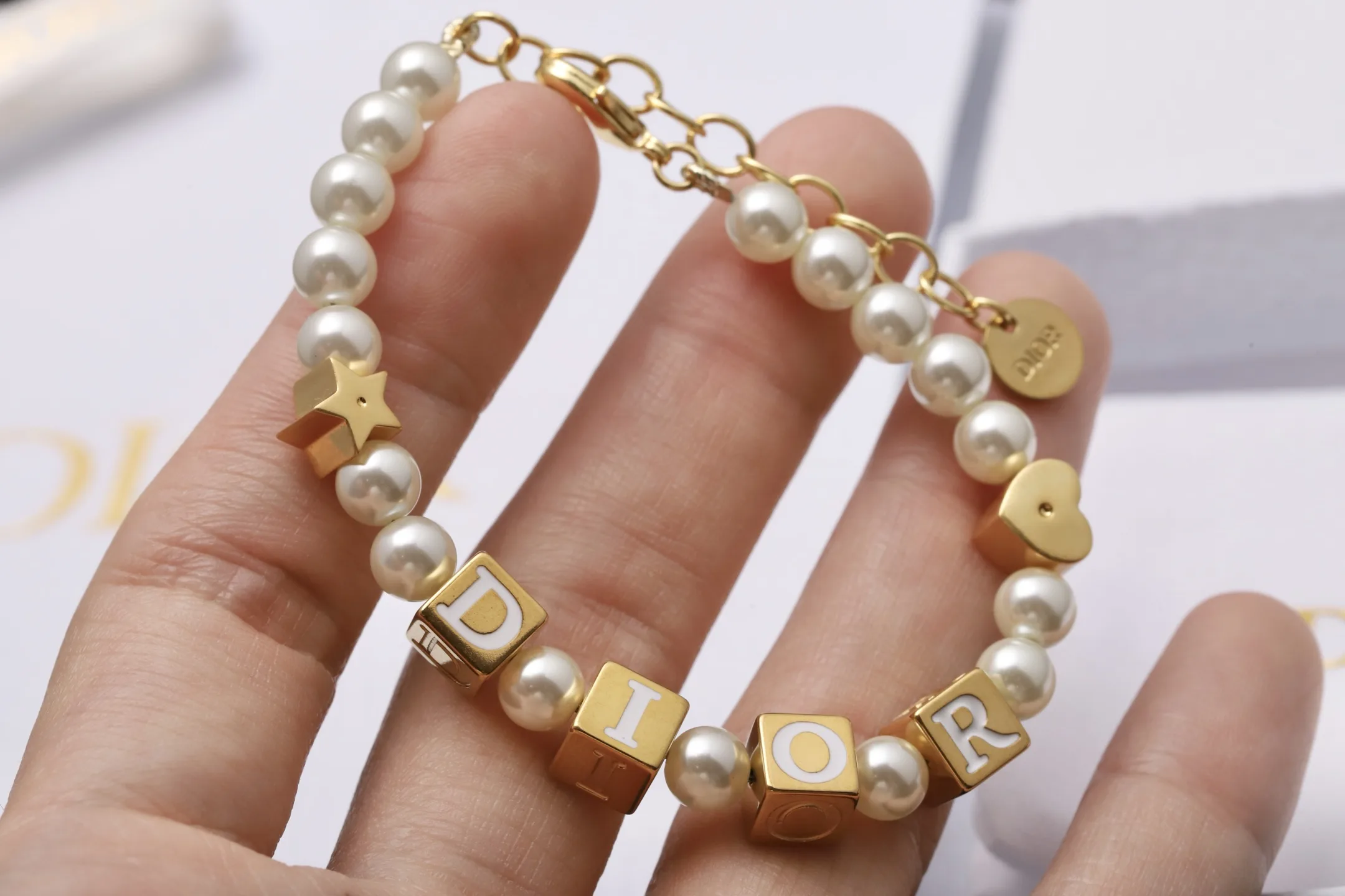 Dior Cube Logo and Faux Pearl Bracelet D15517247 — view 6