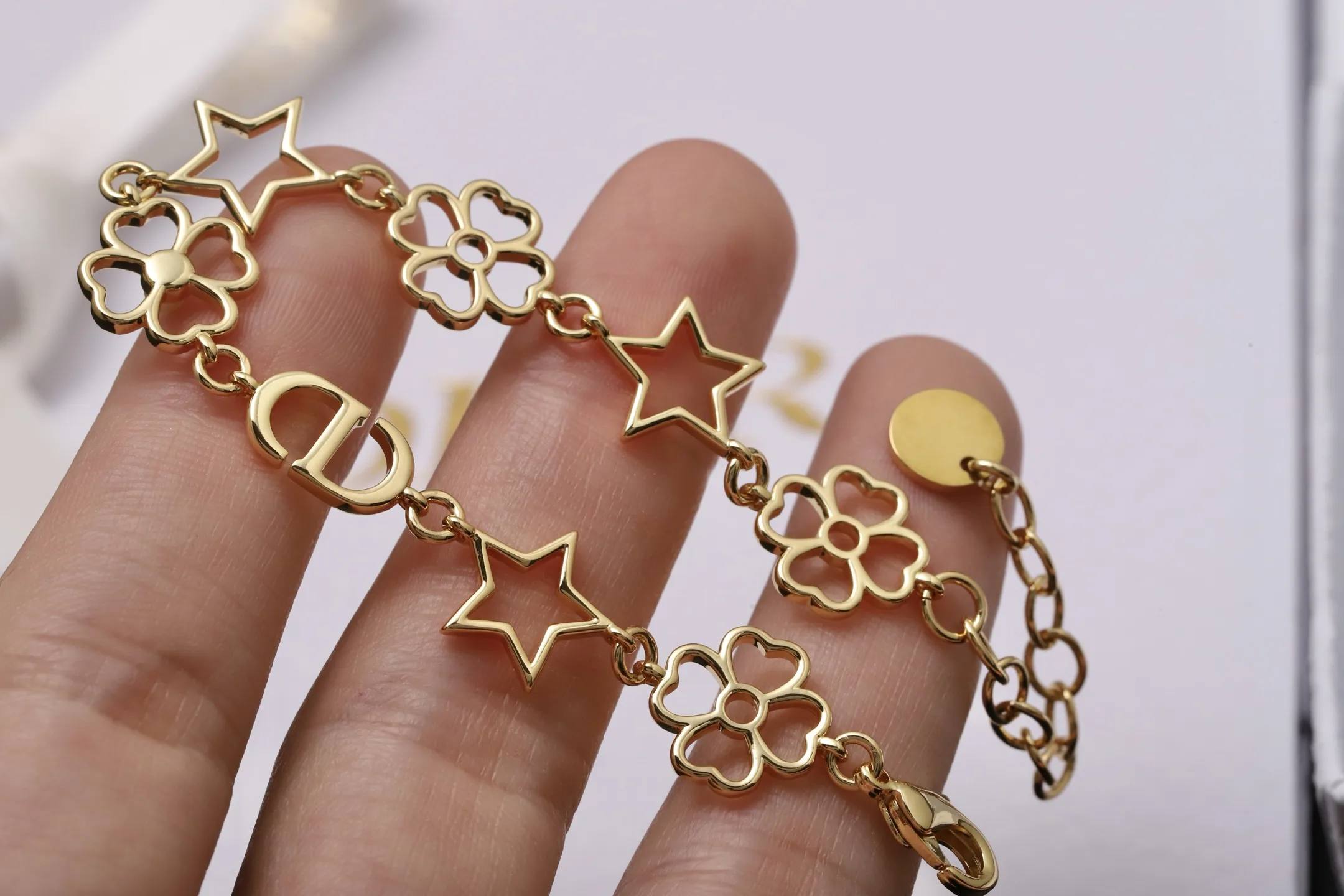CD Star and Clover Cut-Out Bracelet D14017325 — view 5