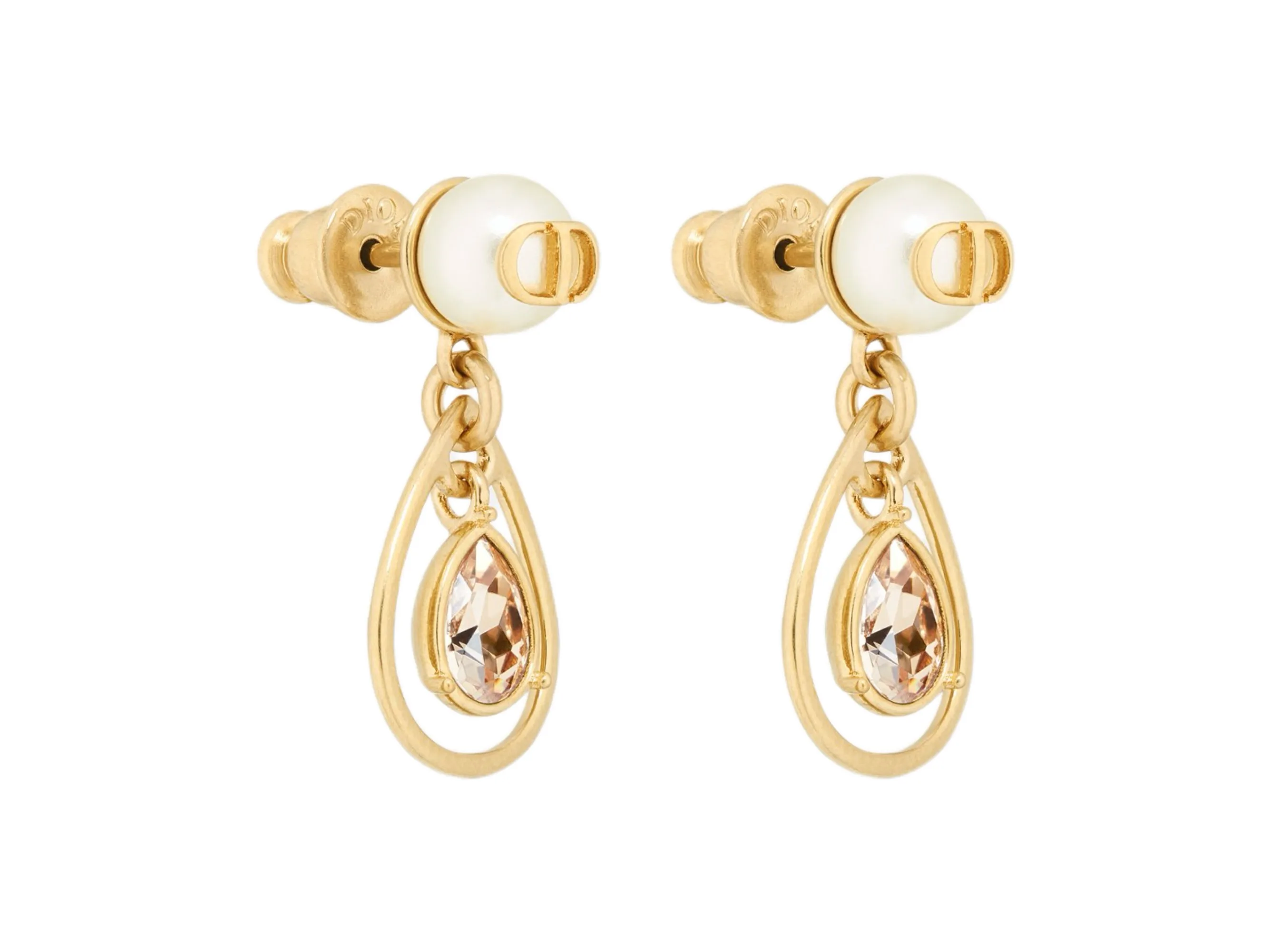 CD Navy Pearl and Crystal Drop Earrings D14017484