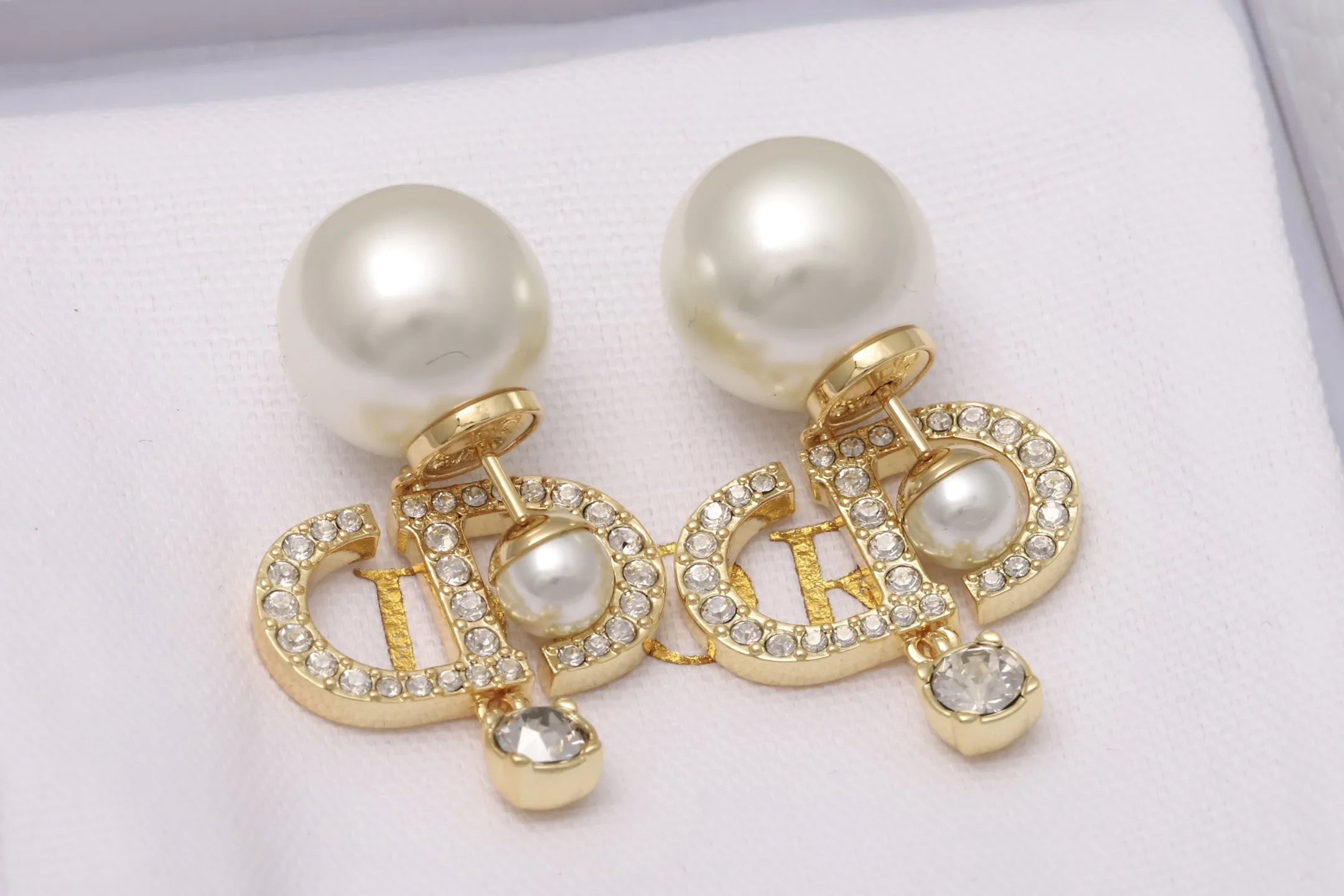 Dior Tribales CD Logo Crystal Drop Earrings D14017183 — view 3