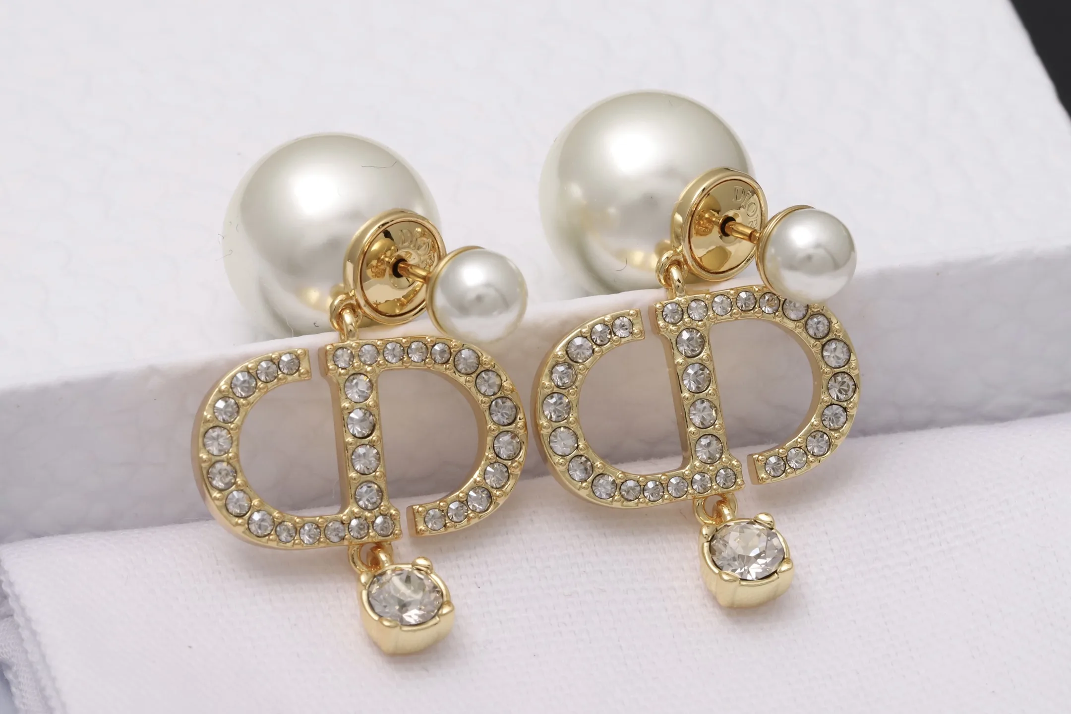 Dior Tribales CD Logo Crystal Drop Earrings D14017183 — view 4