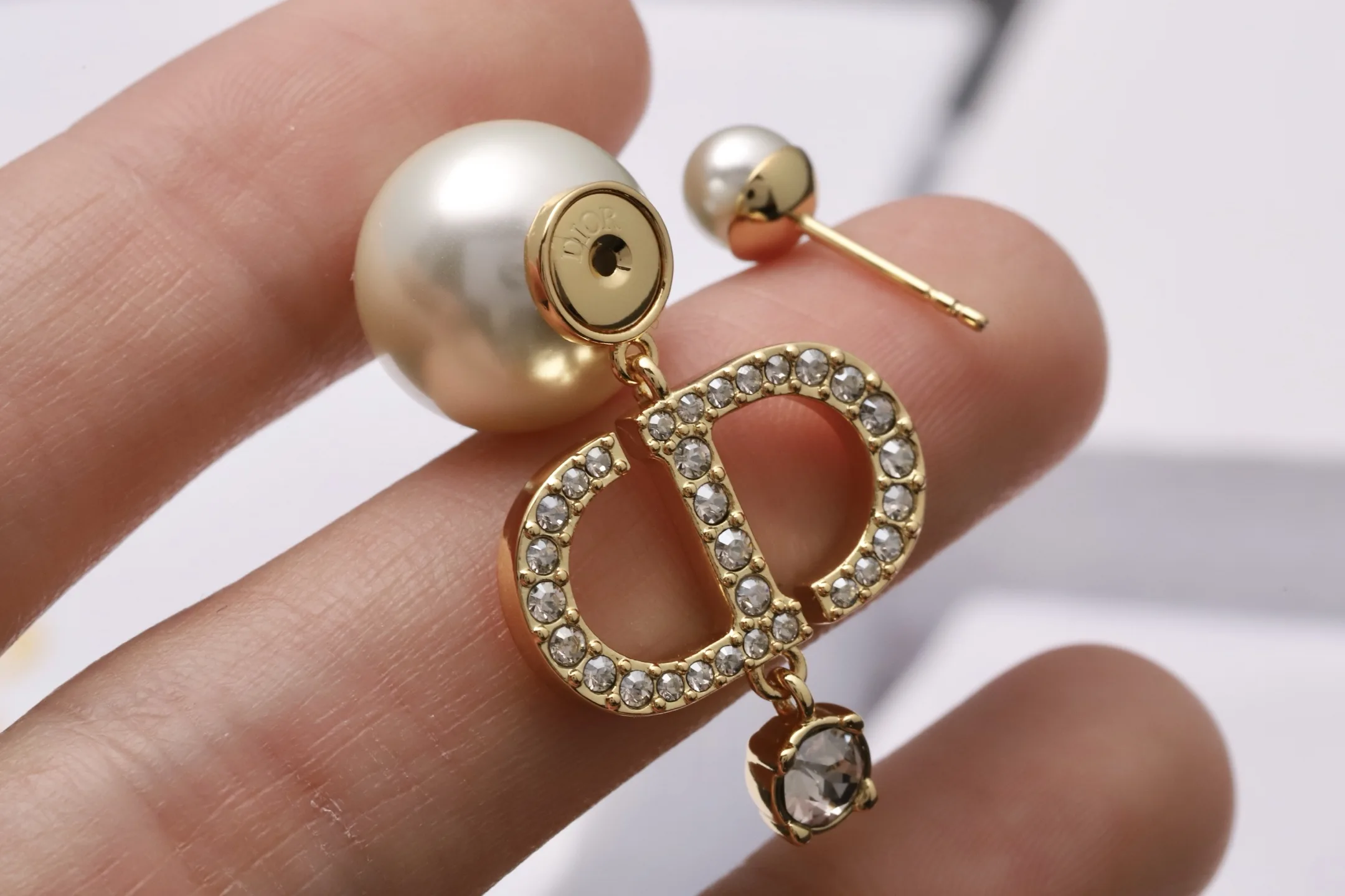 Dior Tribales CD Logo Crystal Drop Earrings D14017183 — view 6