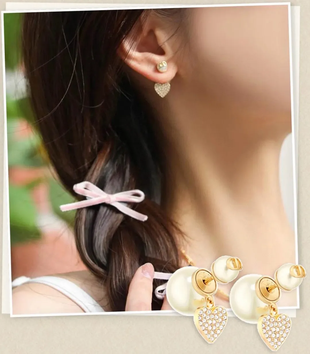 Tribales Heart Charm Crystal Earrings D14017376 — view 8