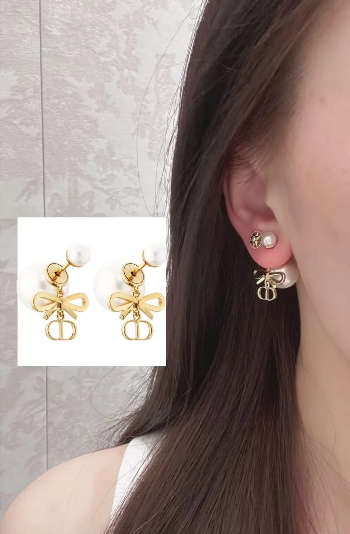 Dior Tribales Bow and CD Pendant Earrings D12016581 — view 8