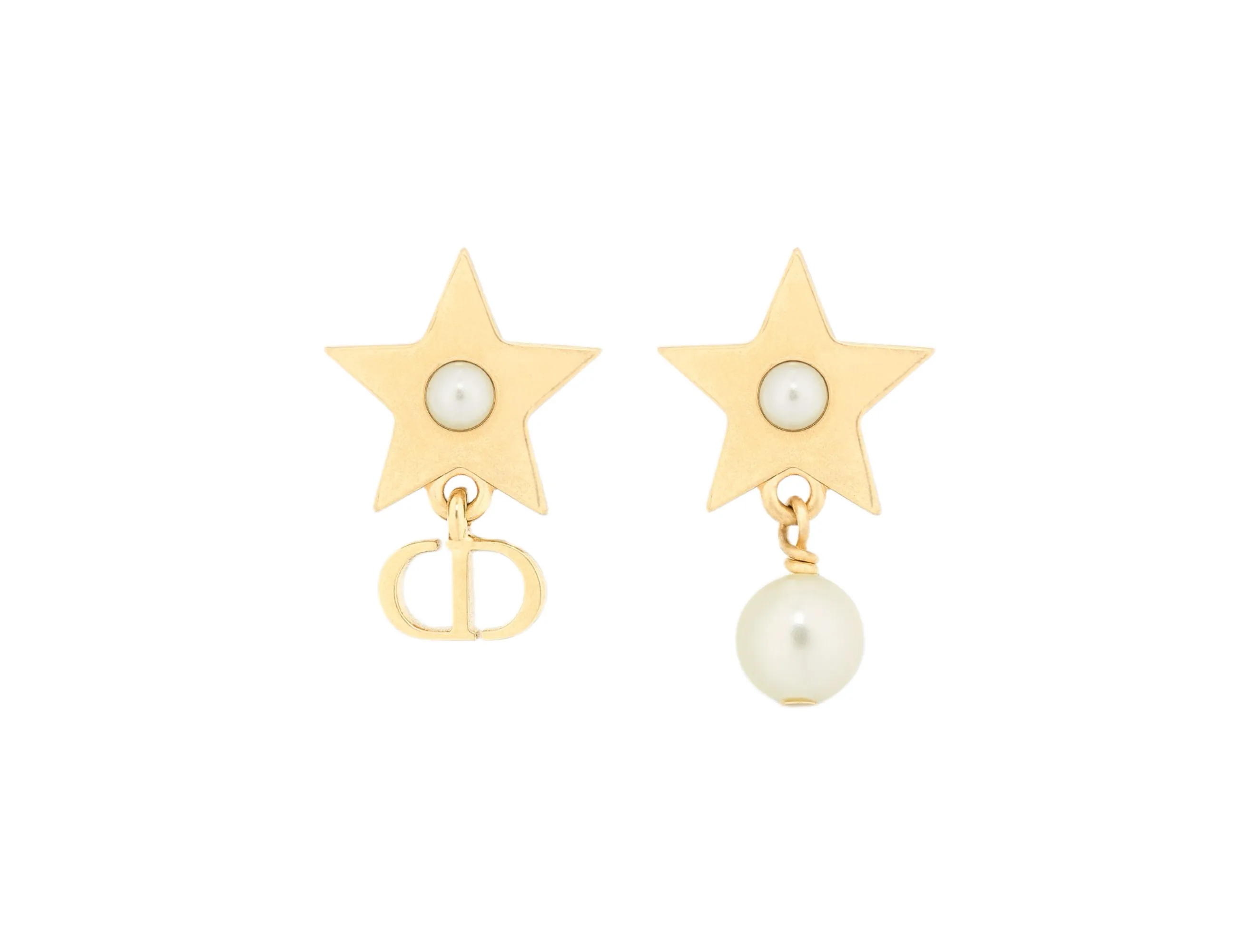 Asymmetric Star and Pearl Drop Earrings D13517610