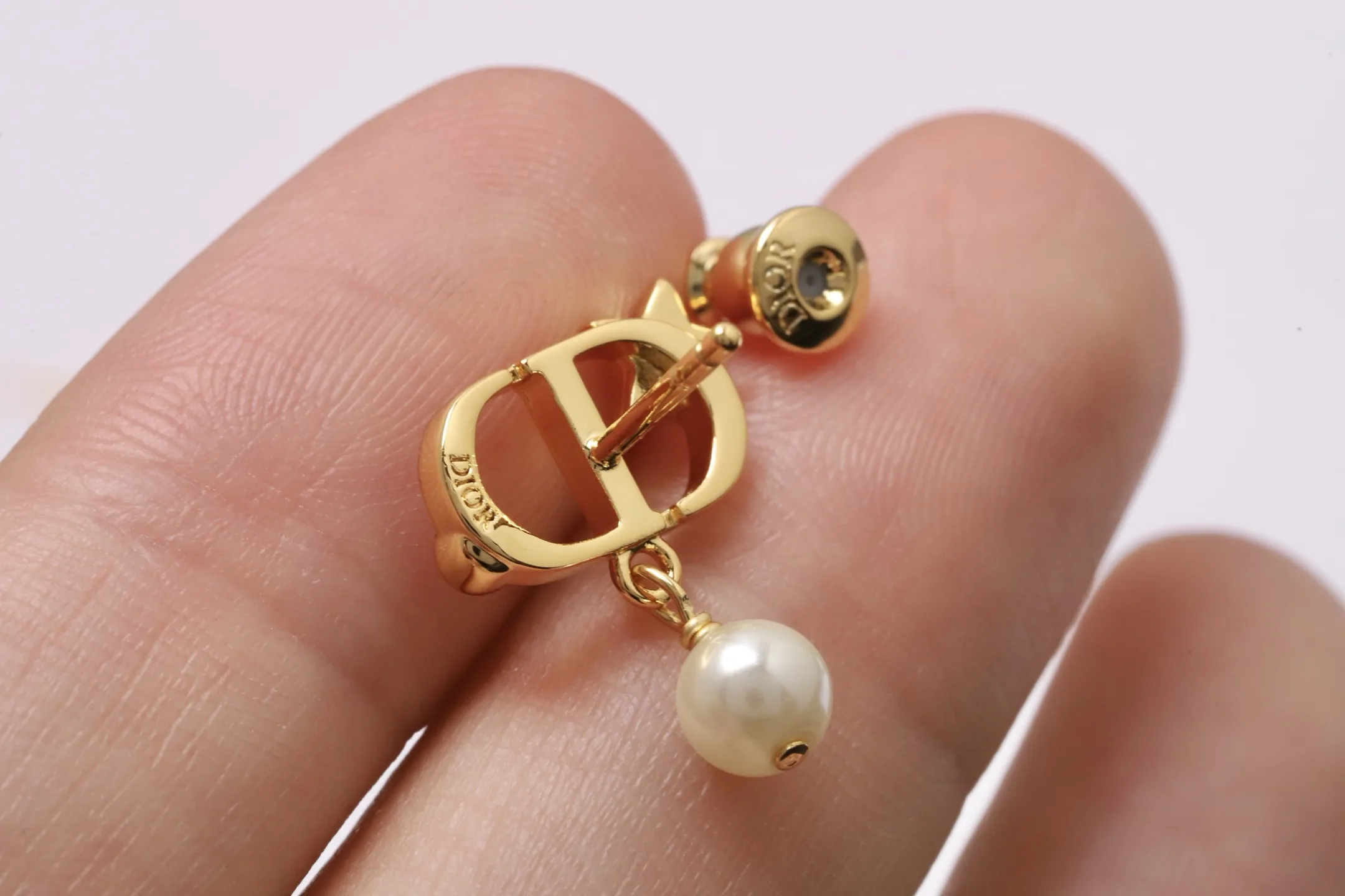 CD Navy Star and Pearl Drop Earrings D13516676 — view 6