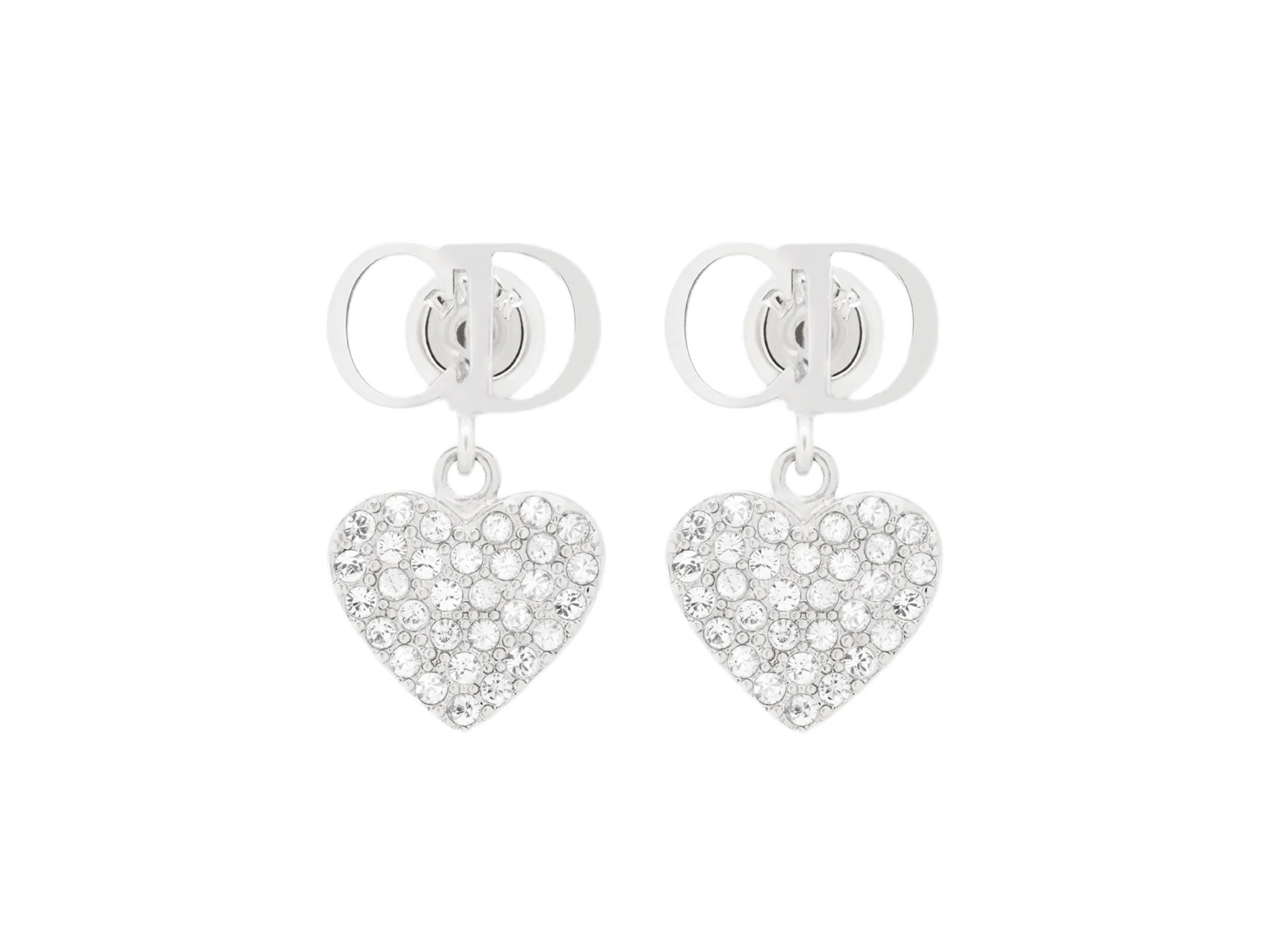 Crystal Heart Drop Earrings (Gold-Plated Brass) D14016677