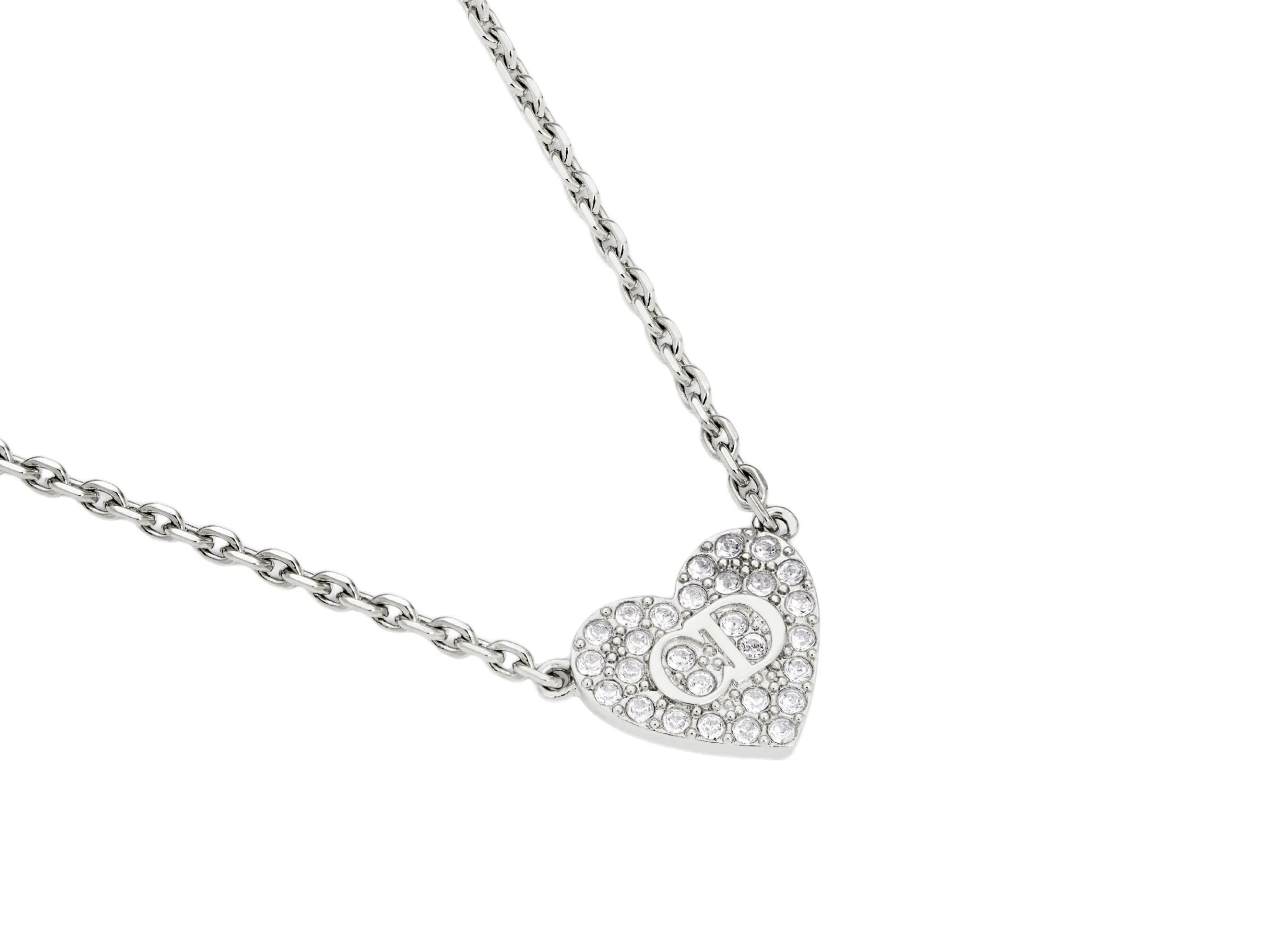 CD Heart Crystal Pendant Necklace (Gold-Plated Brass) D14017347
