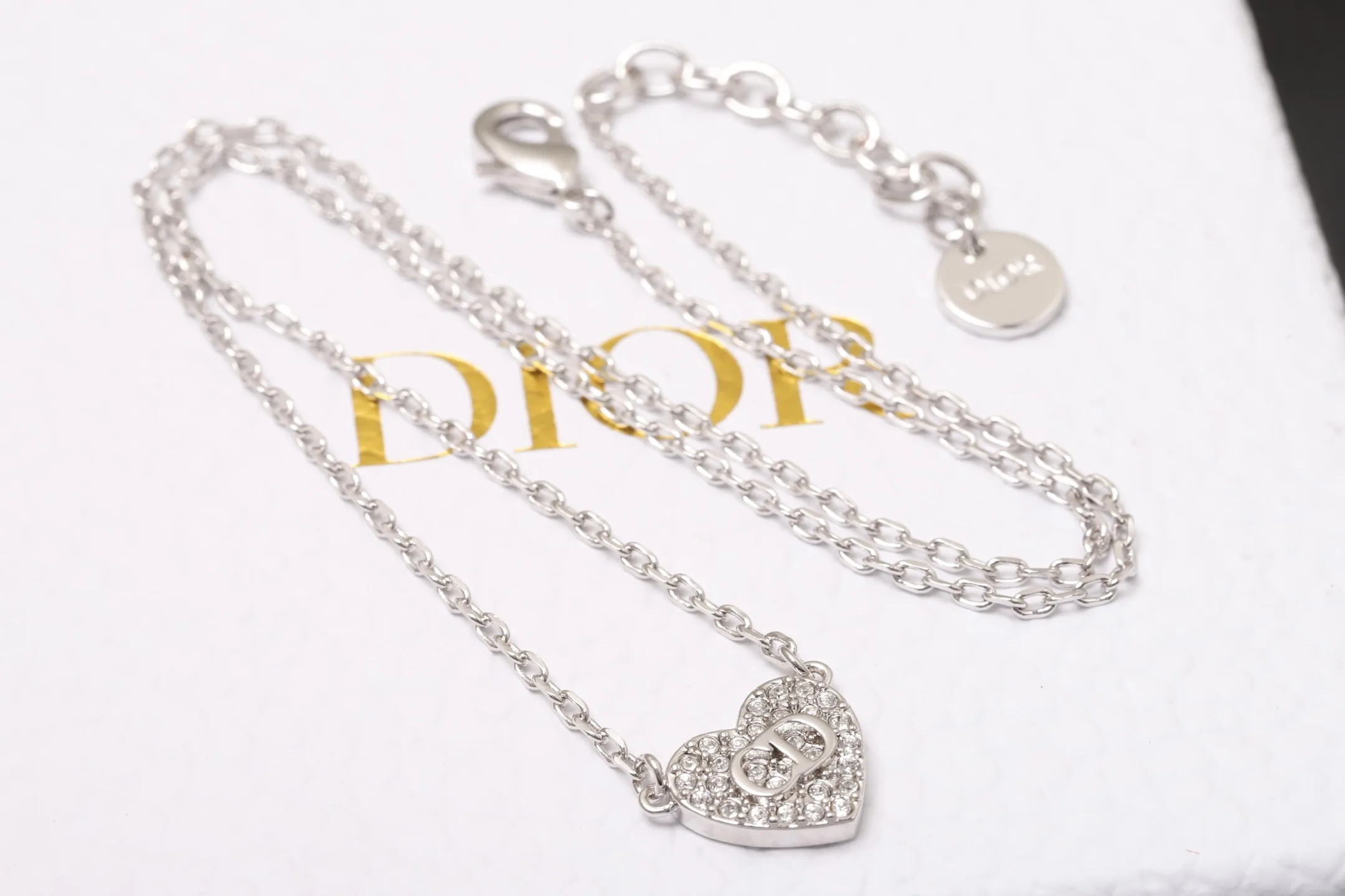 CD Heart Crystal Pendant Necklace (Gold-Plated Brass) D14017347 — view 7