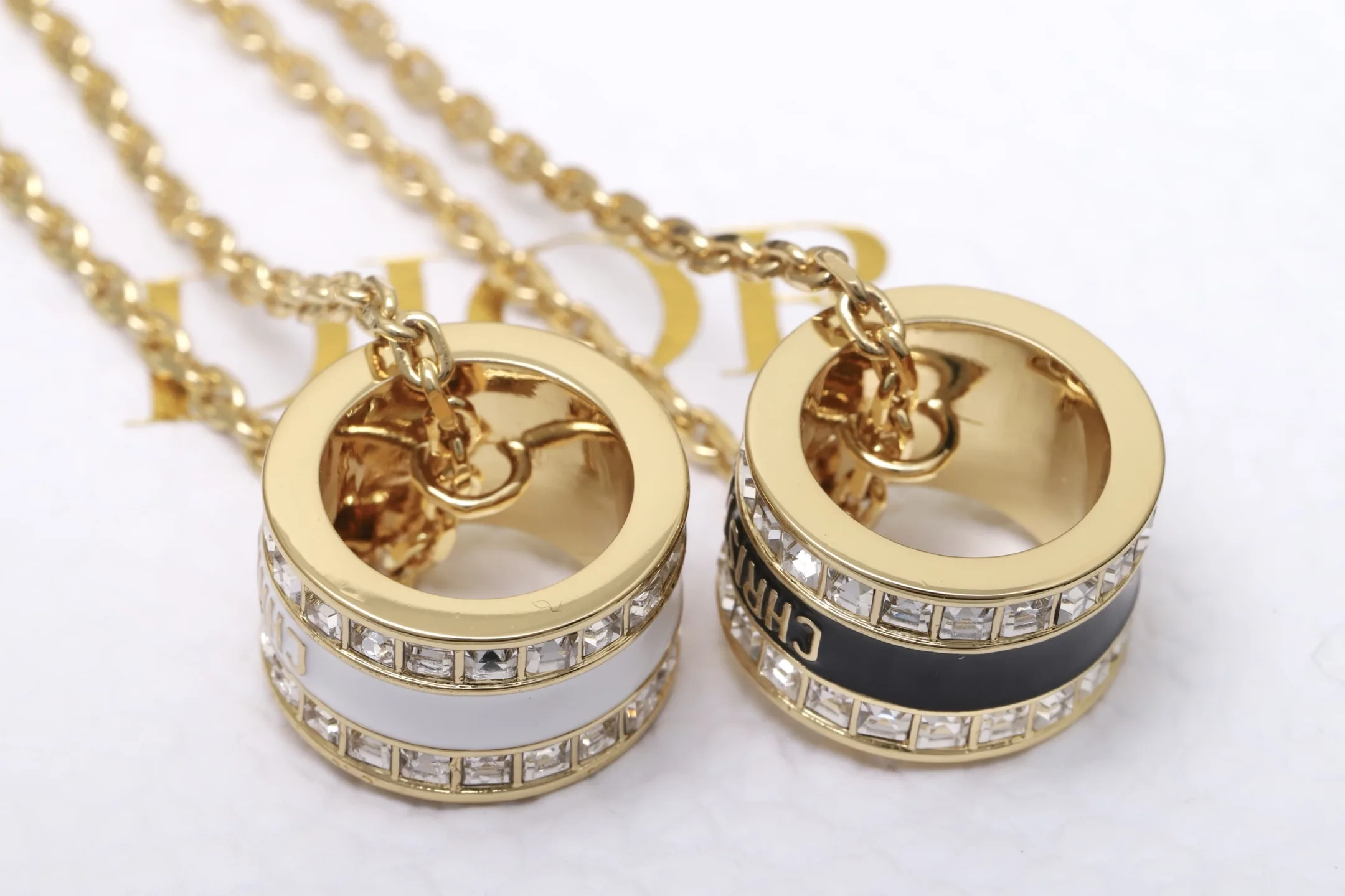 Enamel and Crystal Barrel Pendant Necklace D14017446 — view 3