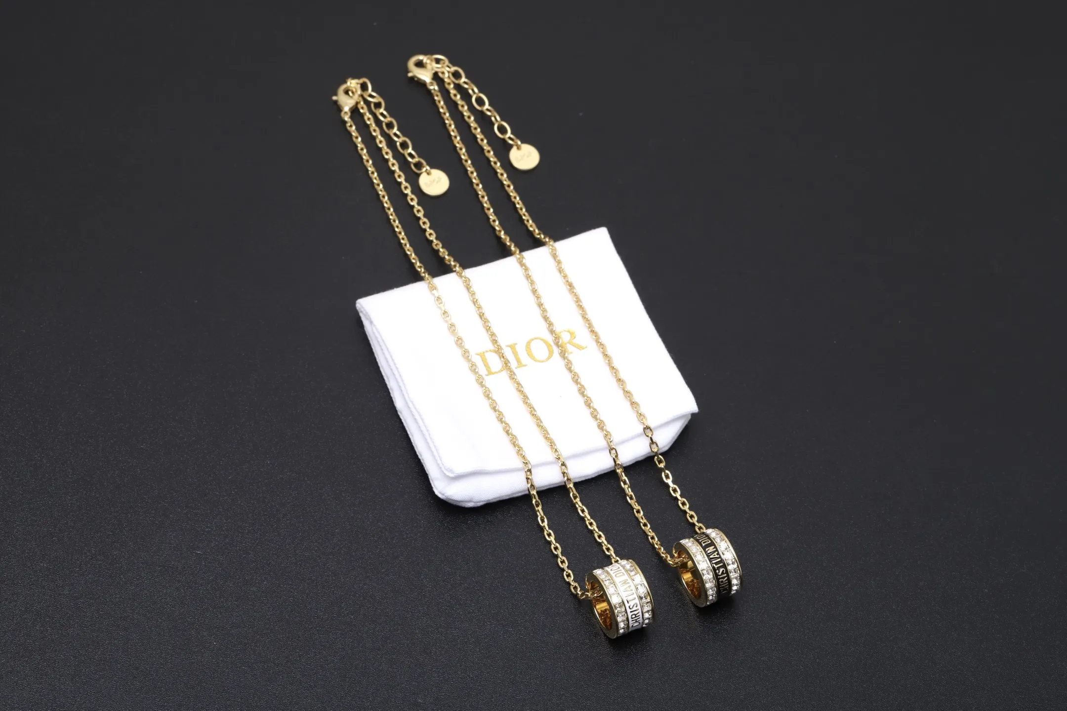 Enamel and Crystal Barrel Pendant Necklace D14017446 — view 7
