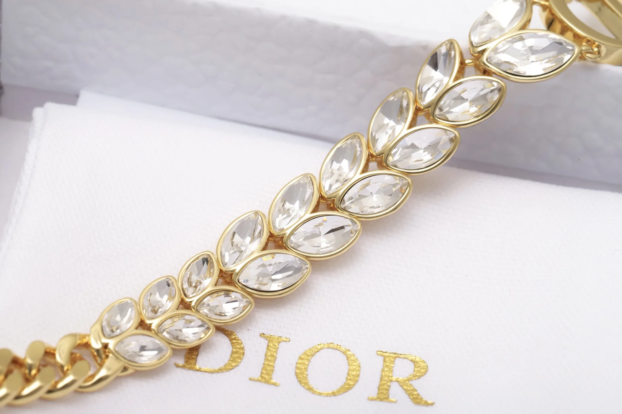 CD Wheat Motif Crystal Choker Necklace D17517609 — view 7