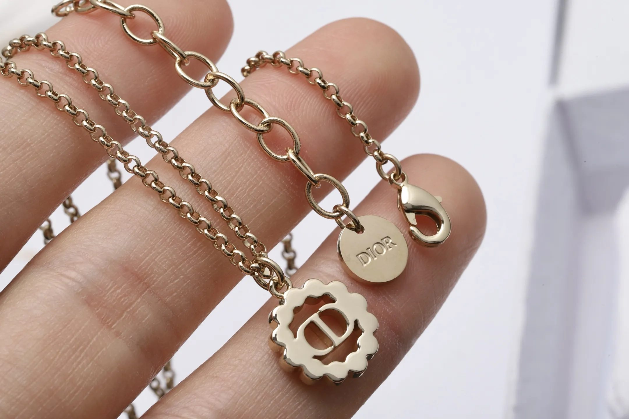 CD Logo Crystal Pendant Necklace D14017103 — view 6