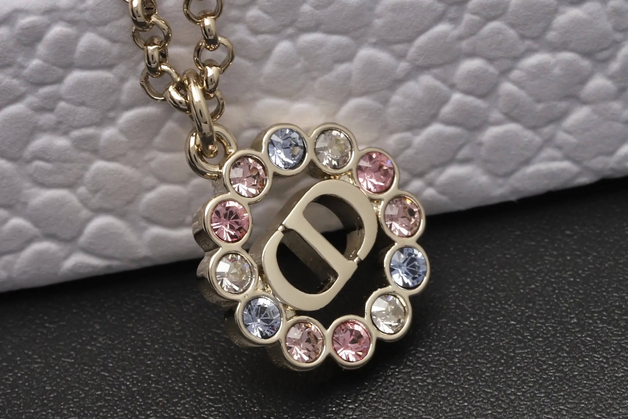 CD Logo Crystal Pendant Necklace D14017103 — view 7