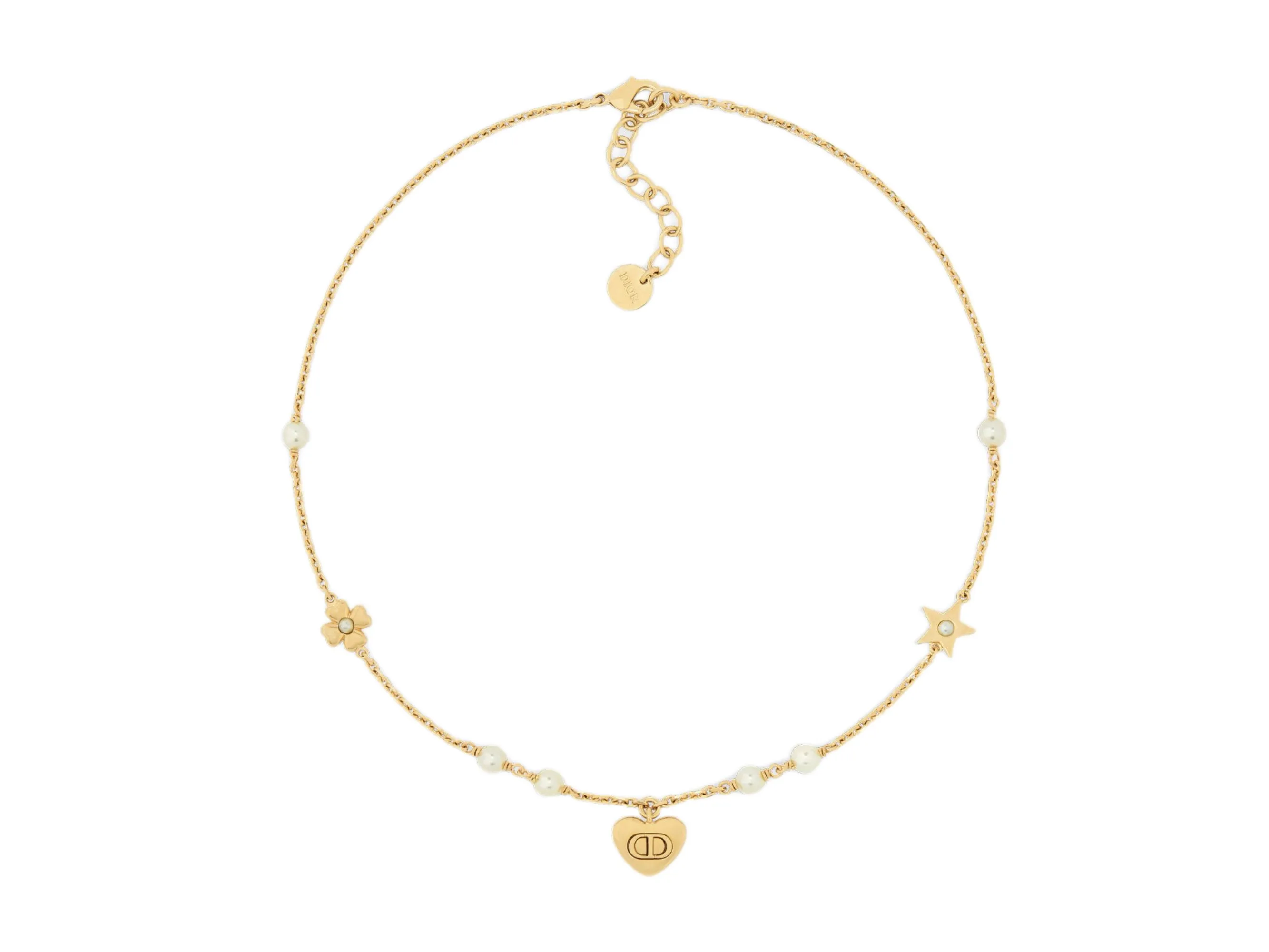 Dior Heart and Star Charm Pearl Necklace D14517269